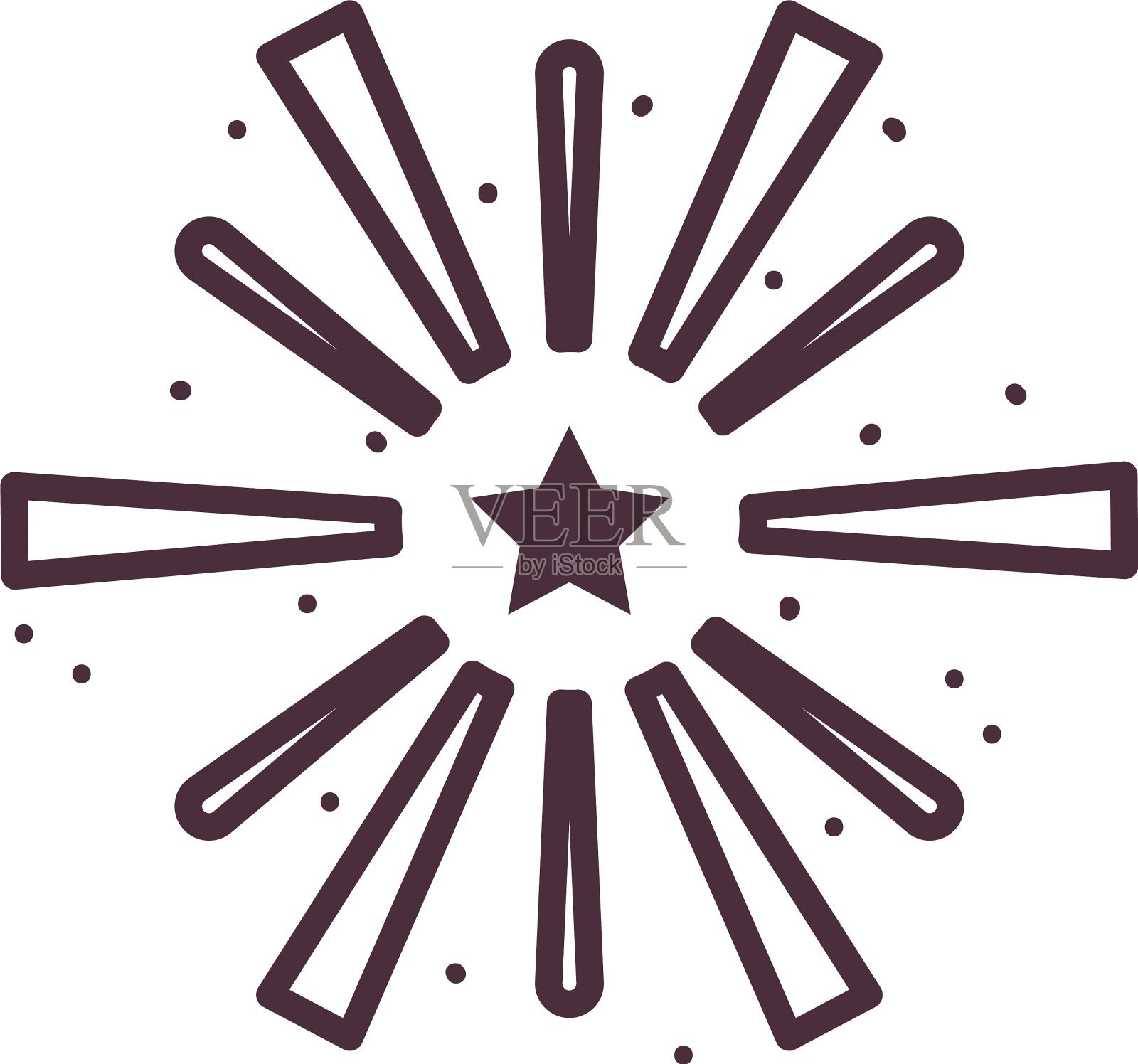 孤立的庆祝烟花线风格图标插画图片素材