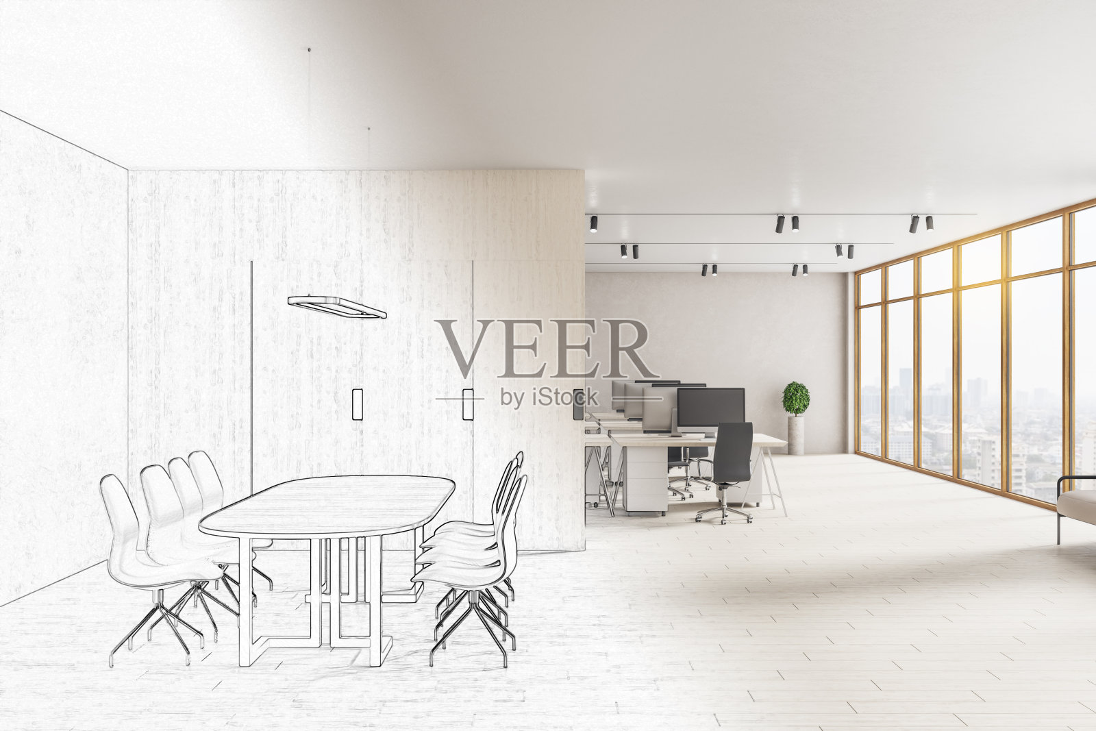 绘图合作阁楼办公室照片摄影图片