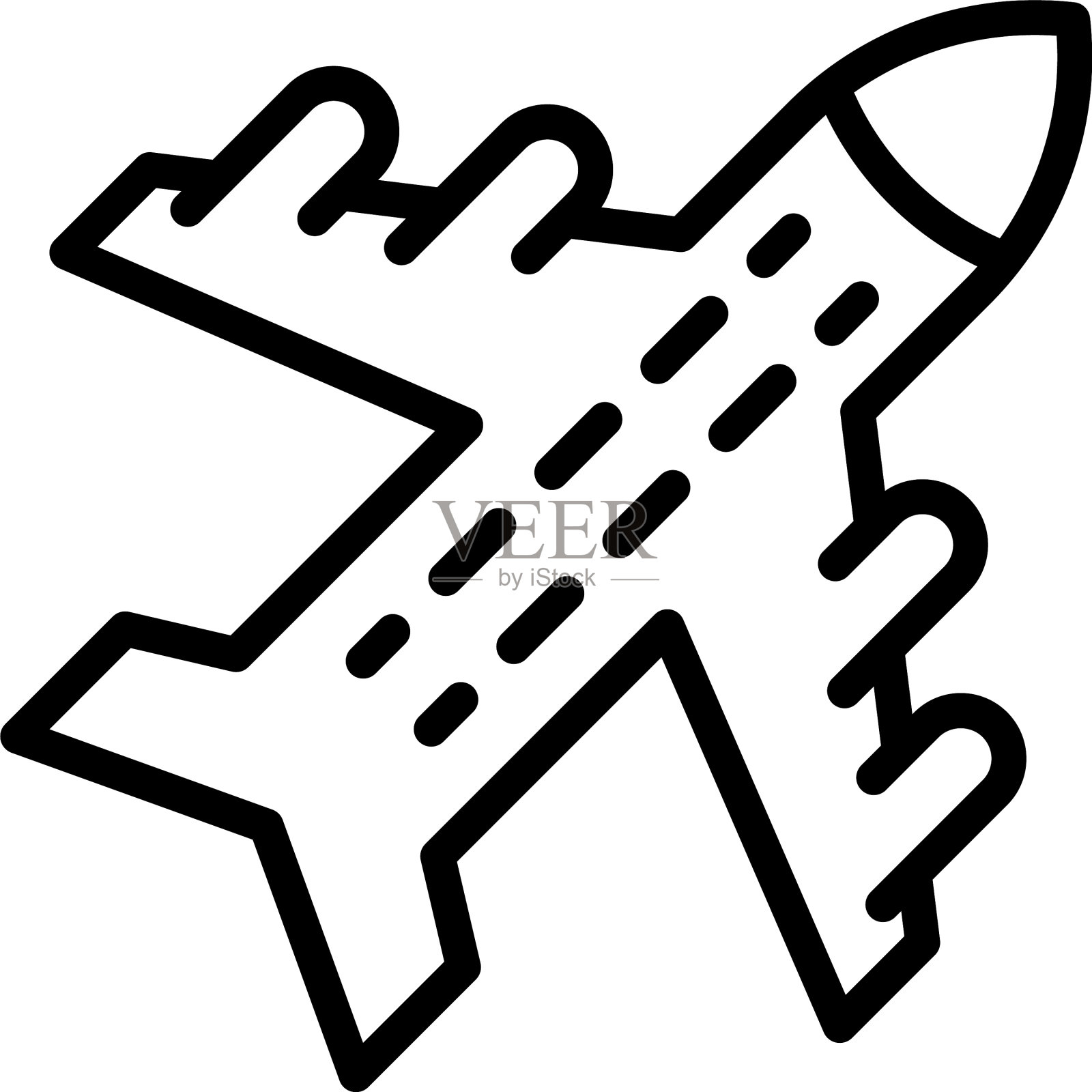 飞机飞行图标轮廓样式插画图片素材