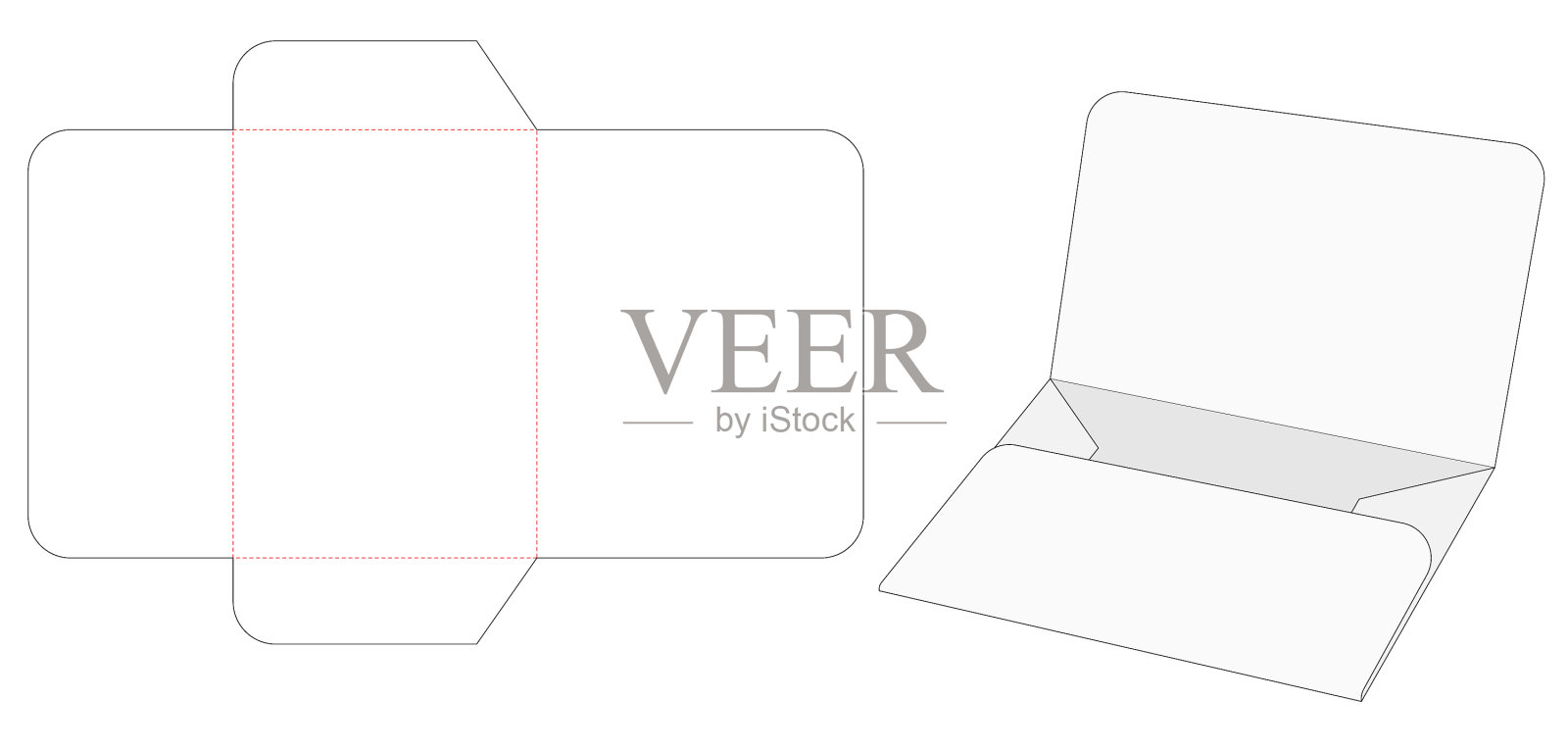 扁平文件容器模切模板插画图片素材