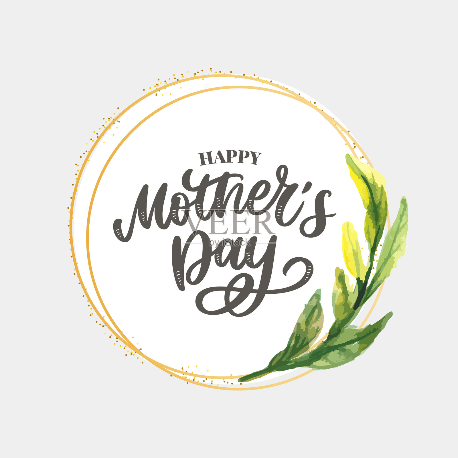 母亲节水彩春花艺术插画图片素材