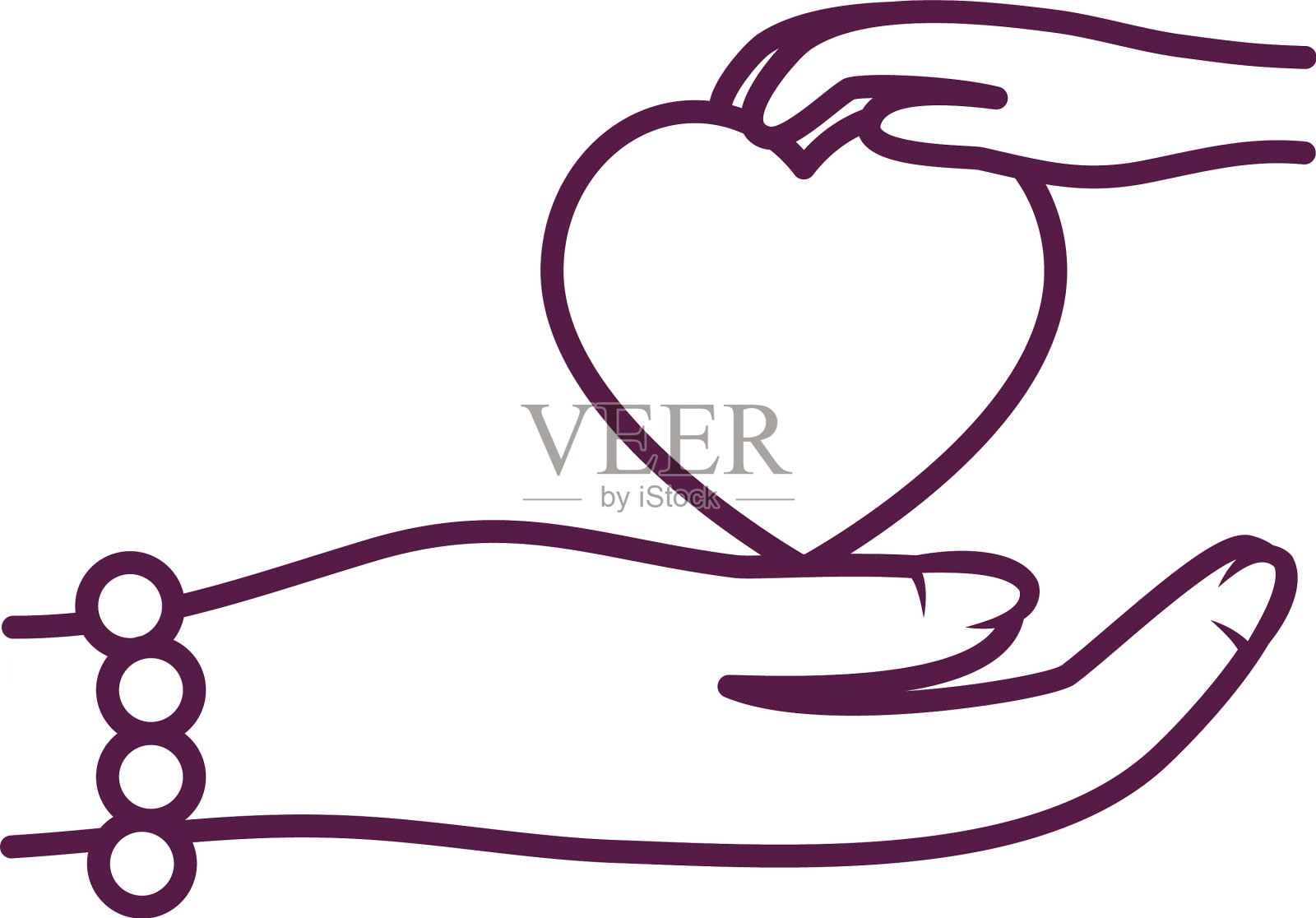 手和着妈妈的心线造型图标设计元素图片