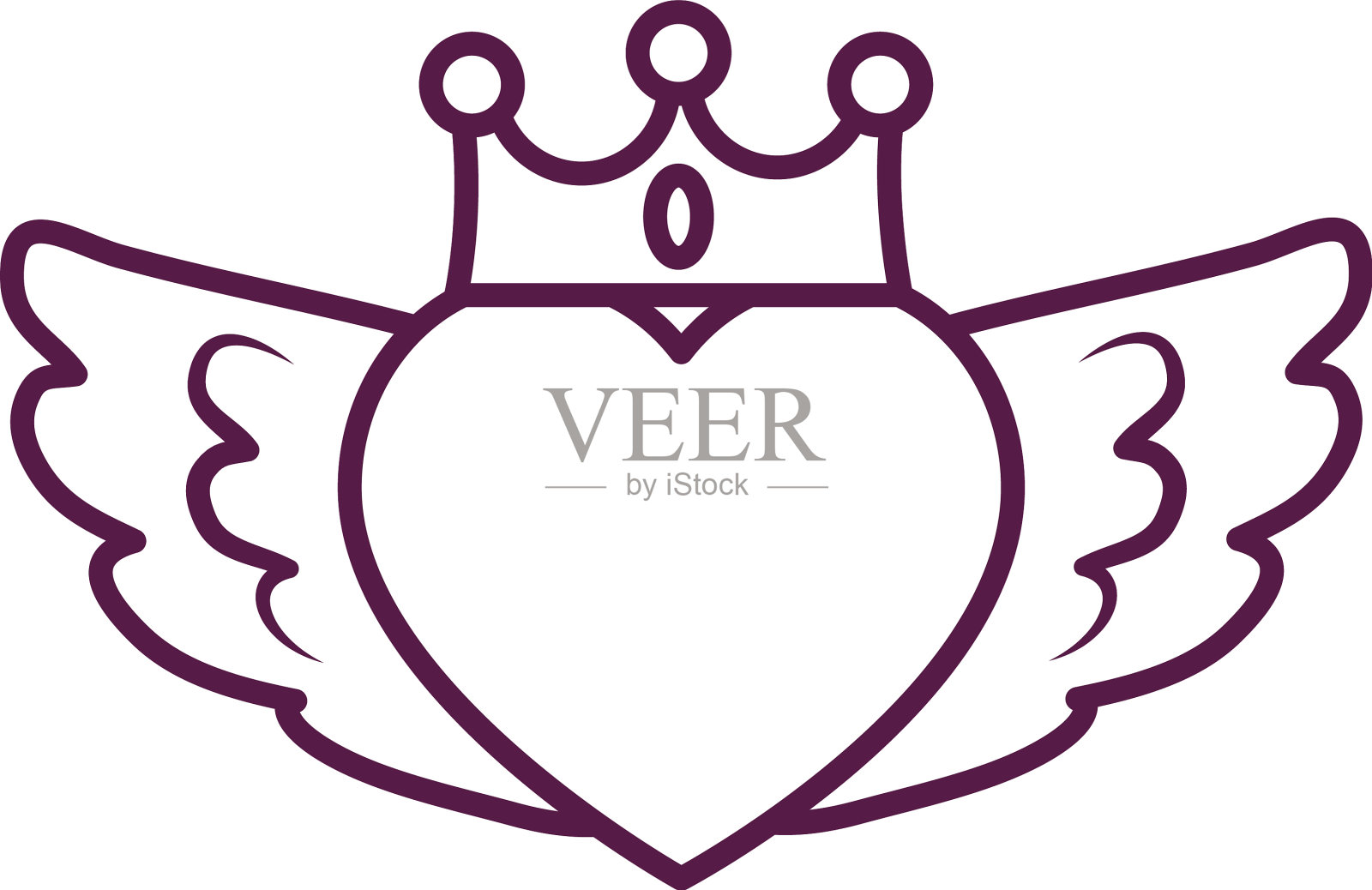 孤心带翼,冠线气派设计元素图片