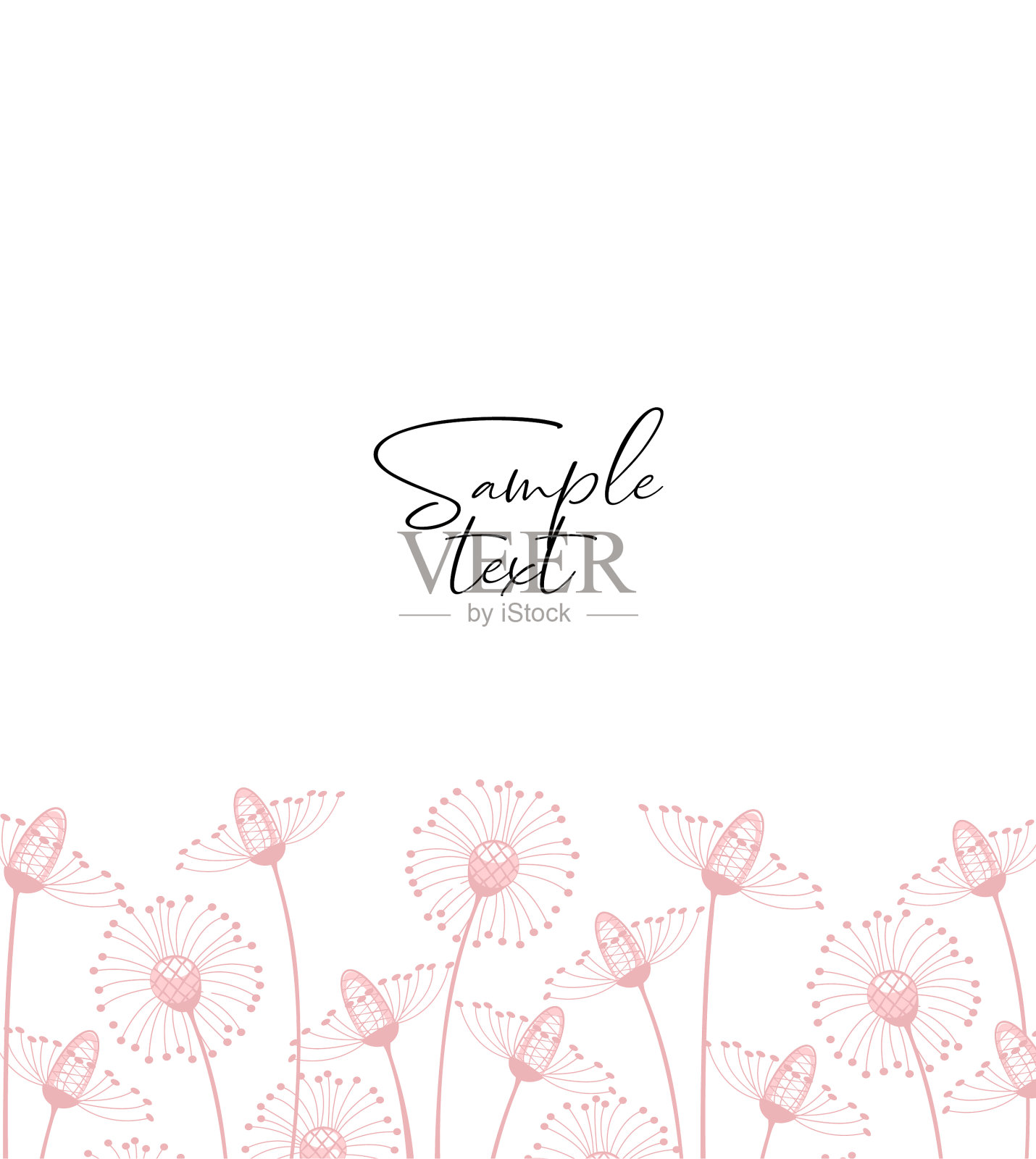 背景剪影鲜花插画图片素材