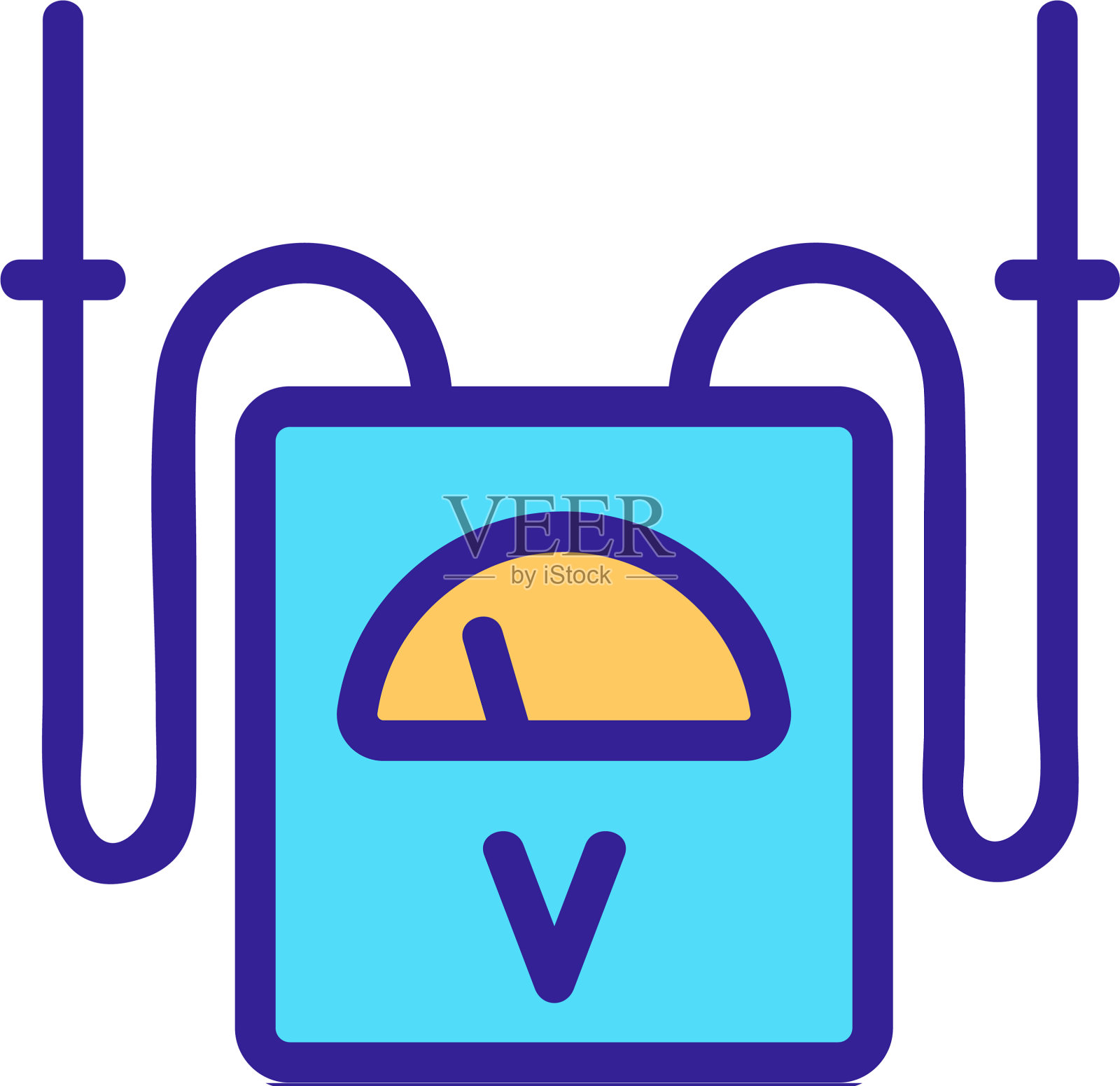 电压表图标隔离轮廓符号图标素材