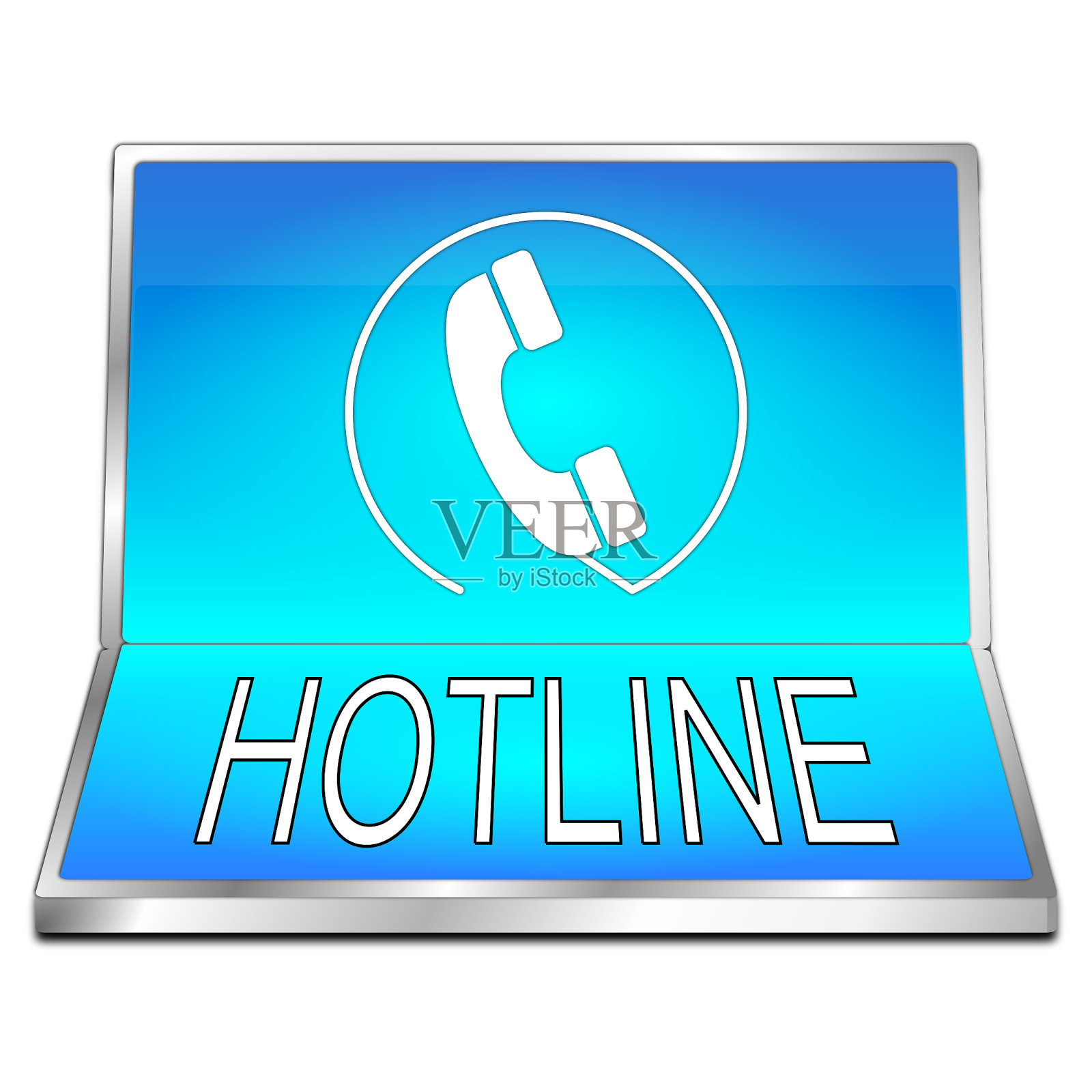 热线按钮- 3D插图照片摄影图片