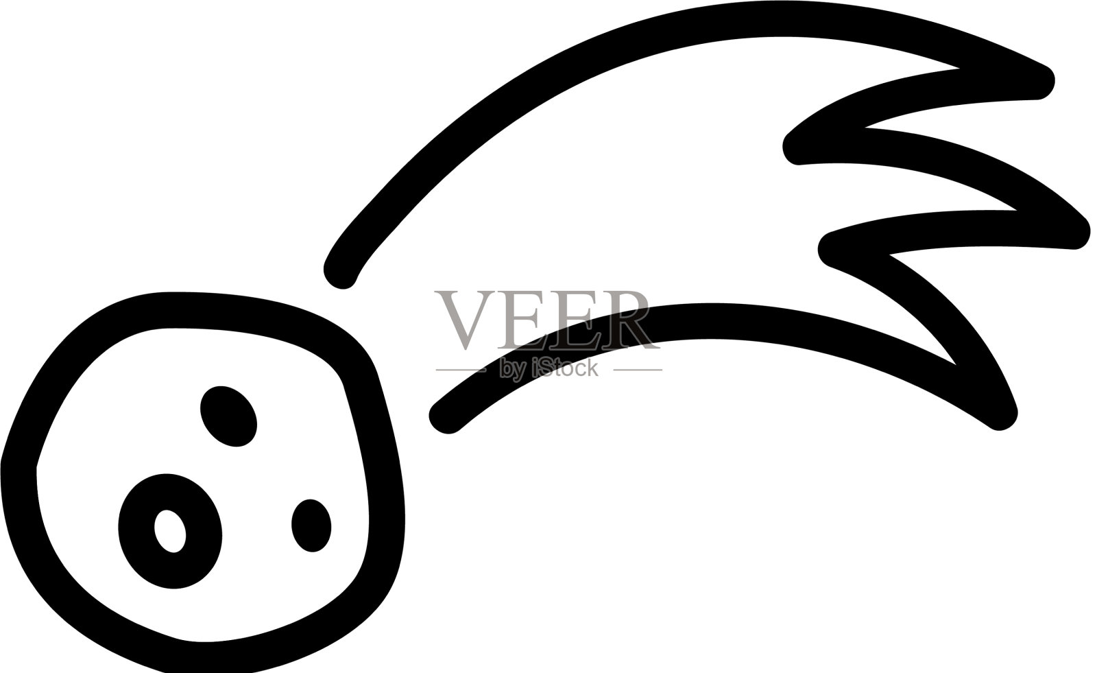 陨星图标孤立轮廓设计元素图片