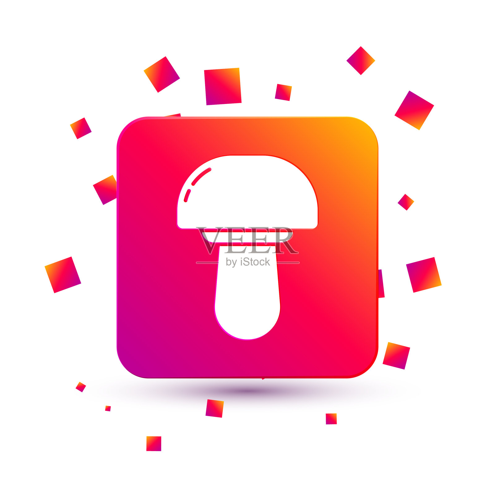 白色蘑菇图标孤立在白色背景上插画图片素材