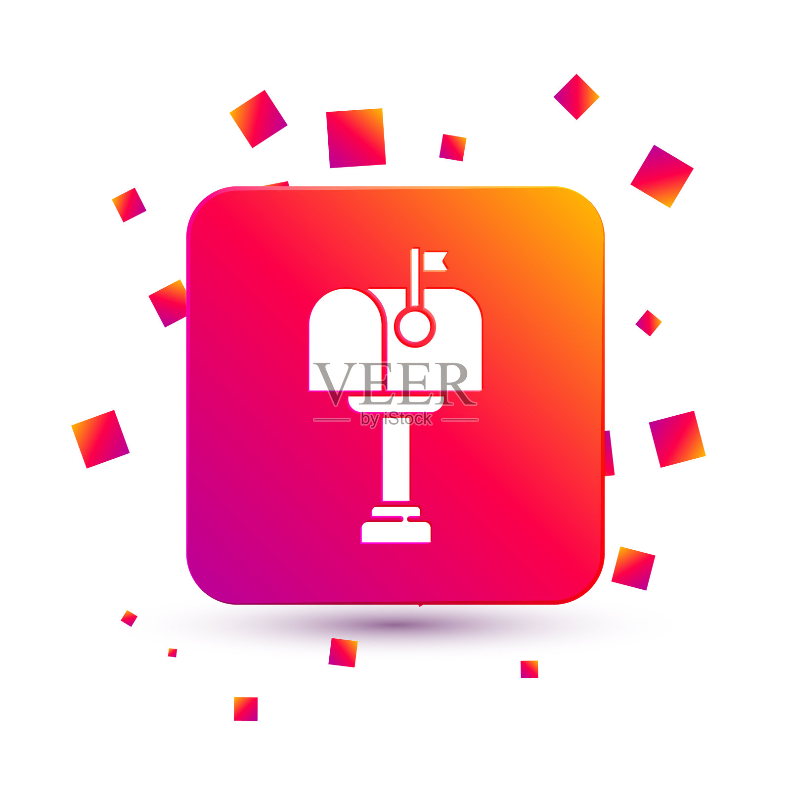 白色邮箱图标孤立在白色背景上图标素材