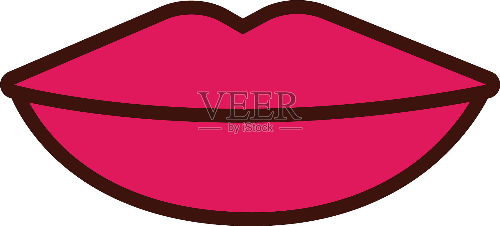 嘴唇,人的感觉线和填充风格图标设计元素图片