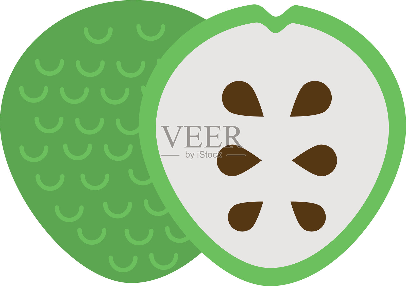 鲜嫩可口的白底面soursop设计元素图片