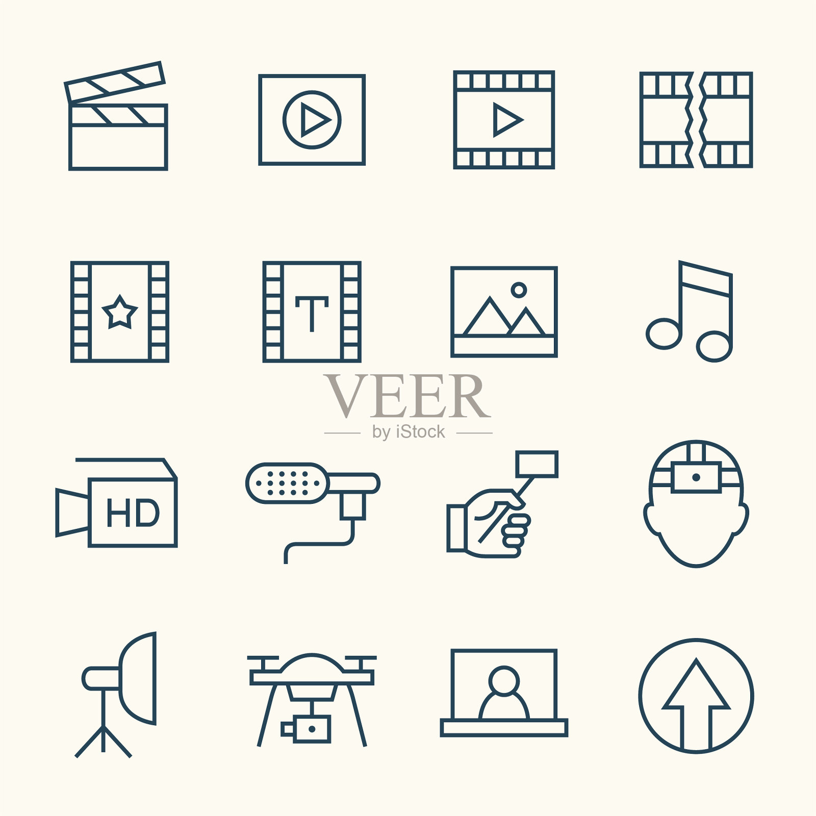 视频线图标图标素材