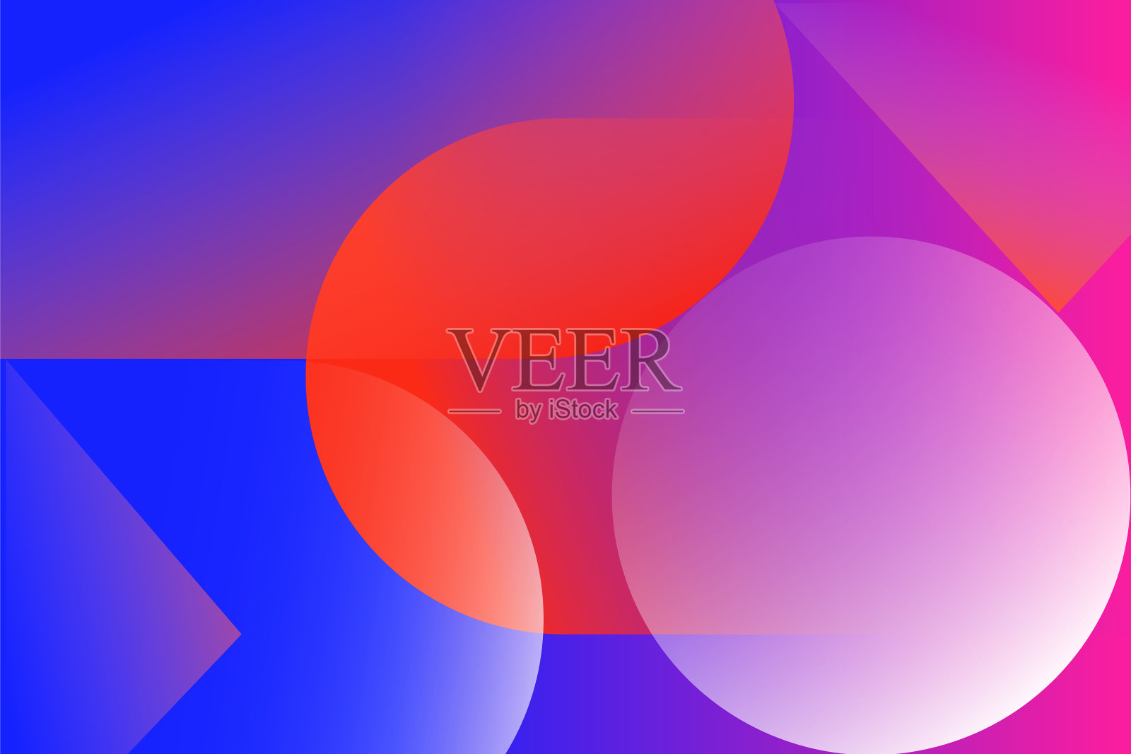 抽象的彩色背景从三角形,圆和线。向量。几何数据。水平充满活力的梯度背景的项目。现代风格。网站和海报插图。插画图片素材