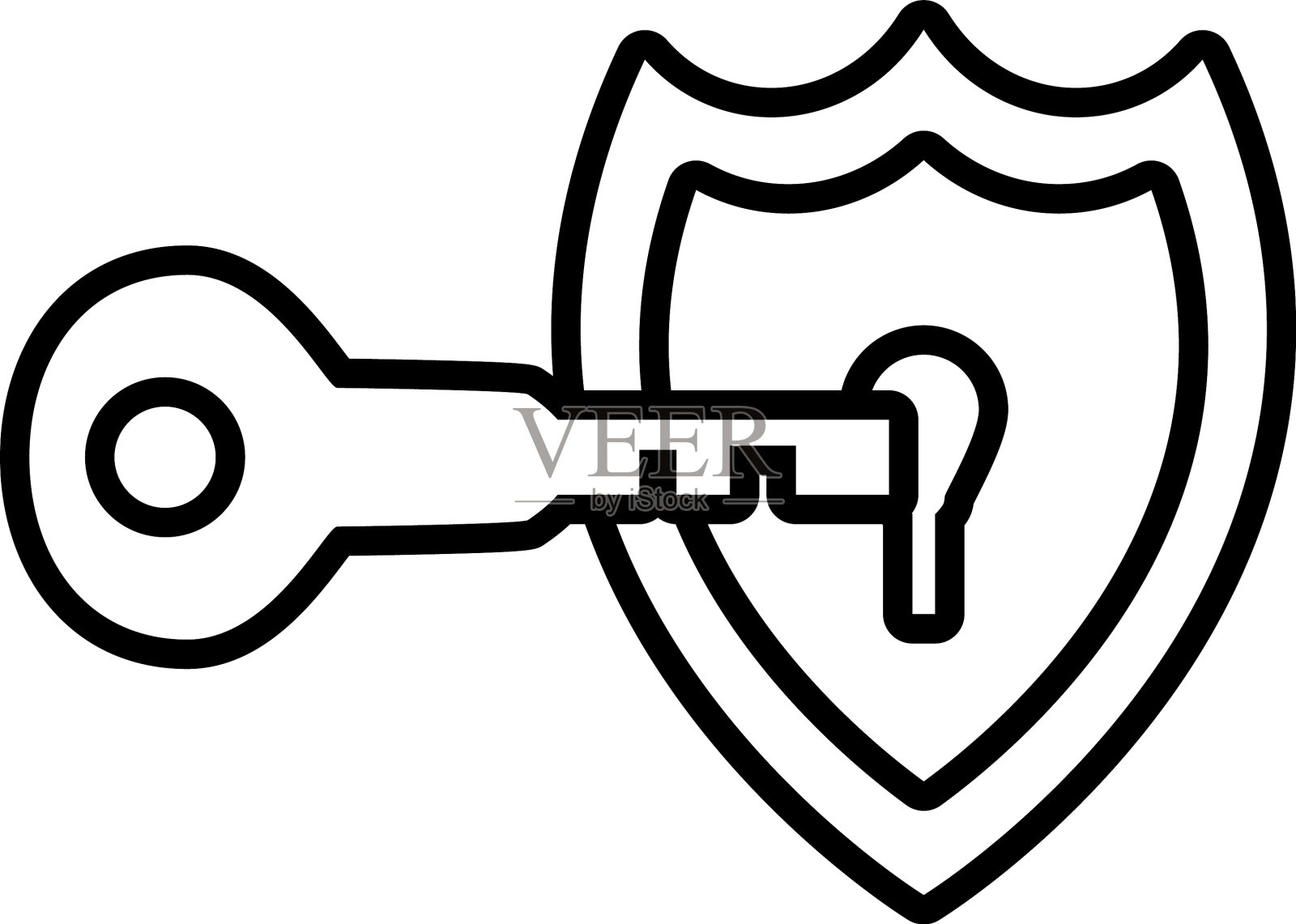 盾牌与seo图标在白色背景图标素材