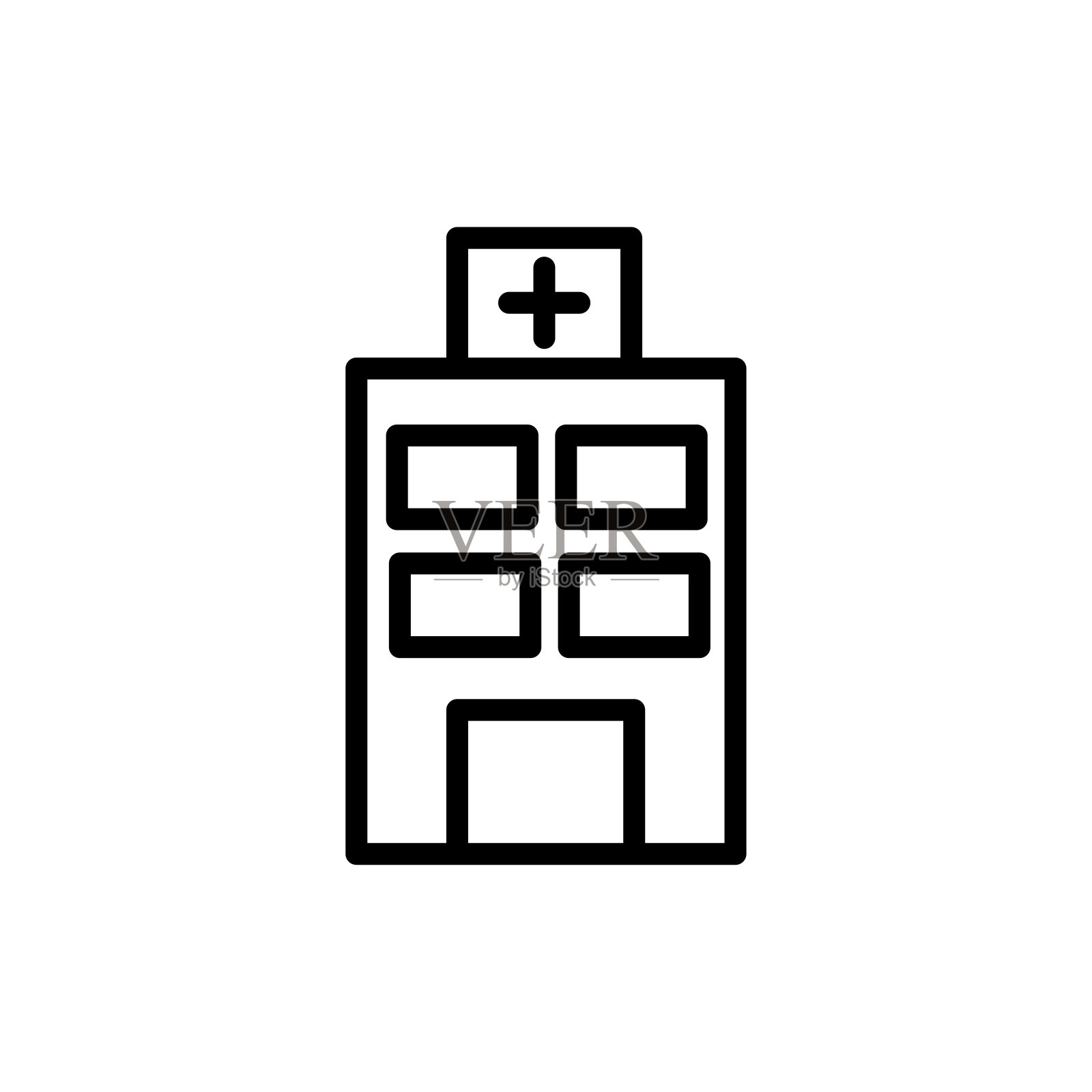 插图医院建筑图标矢量图形图标素材