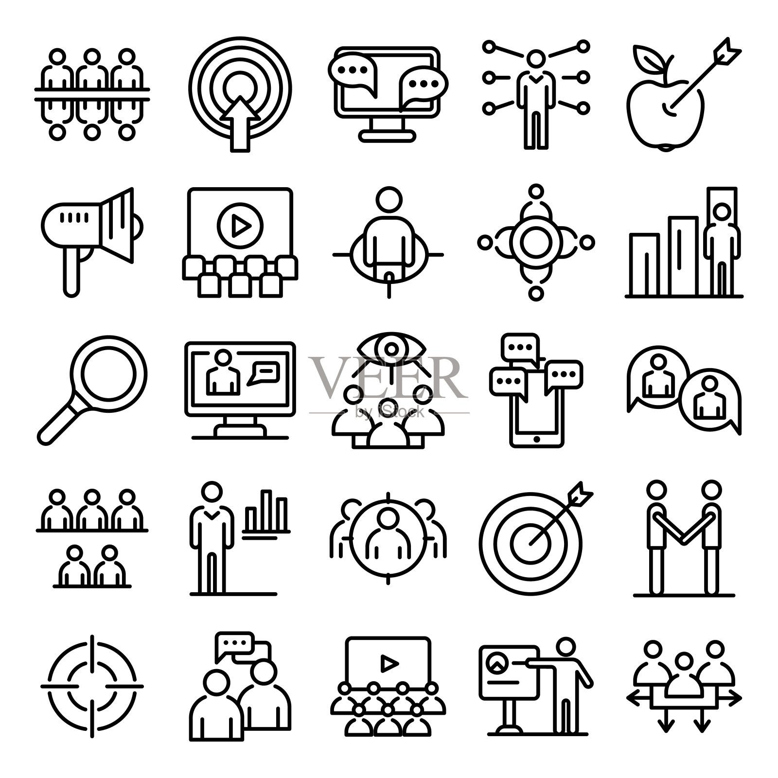 观众图标设置,轮廓样式图标素材