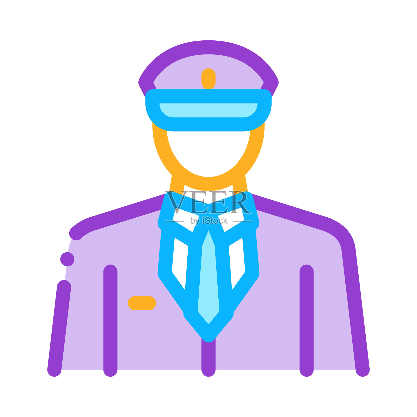 飞行员职业图标矢量大纲插图插画图片素材