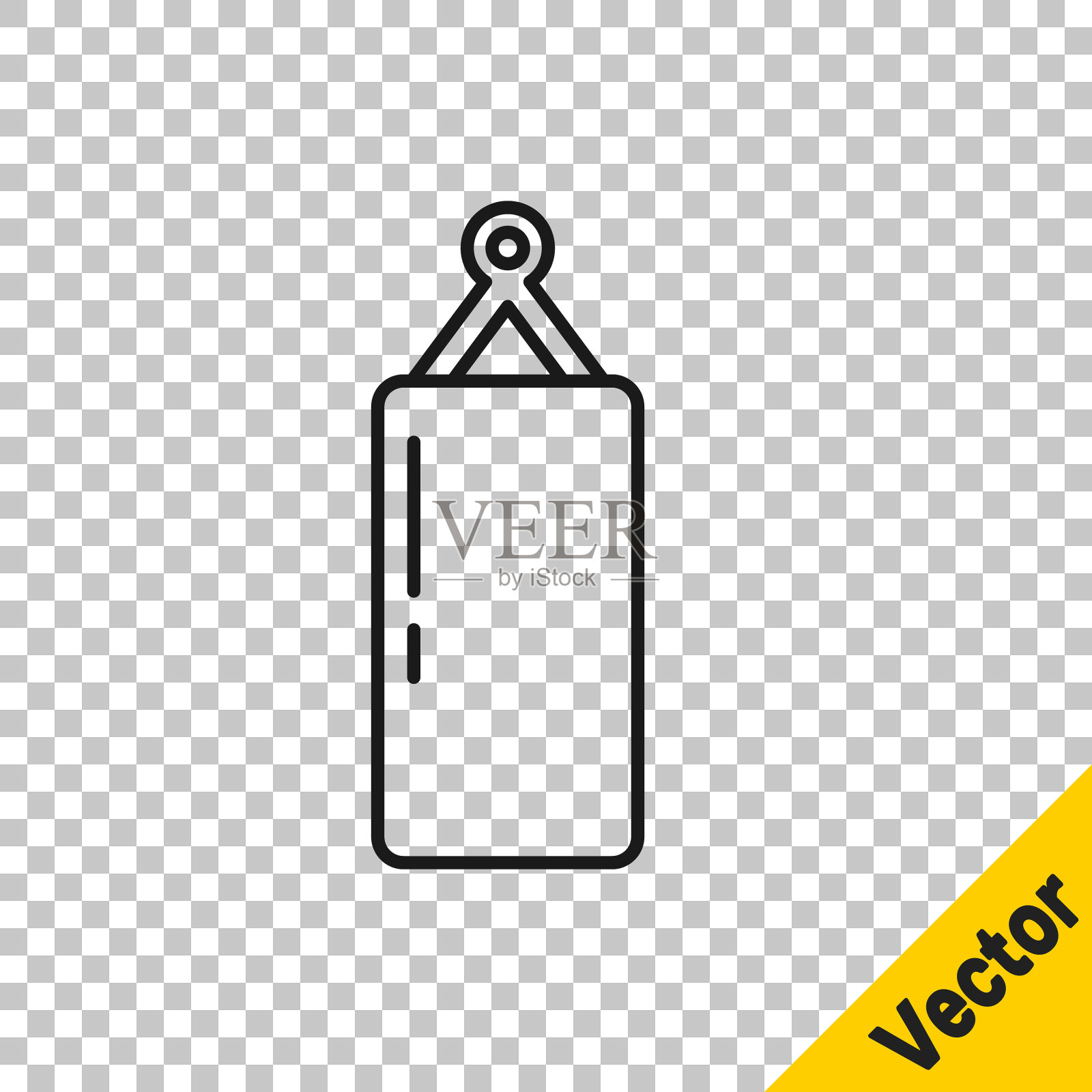 黑线沙袋图标孤立在透明的背景。向量图标素材