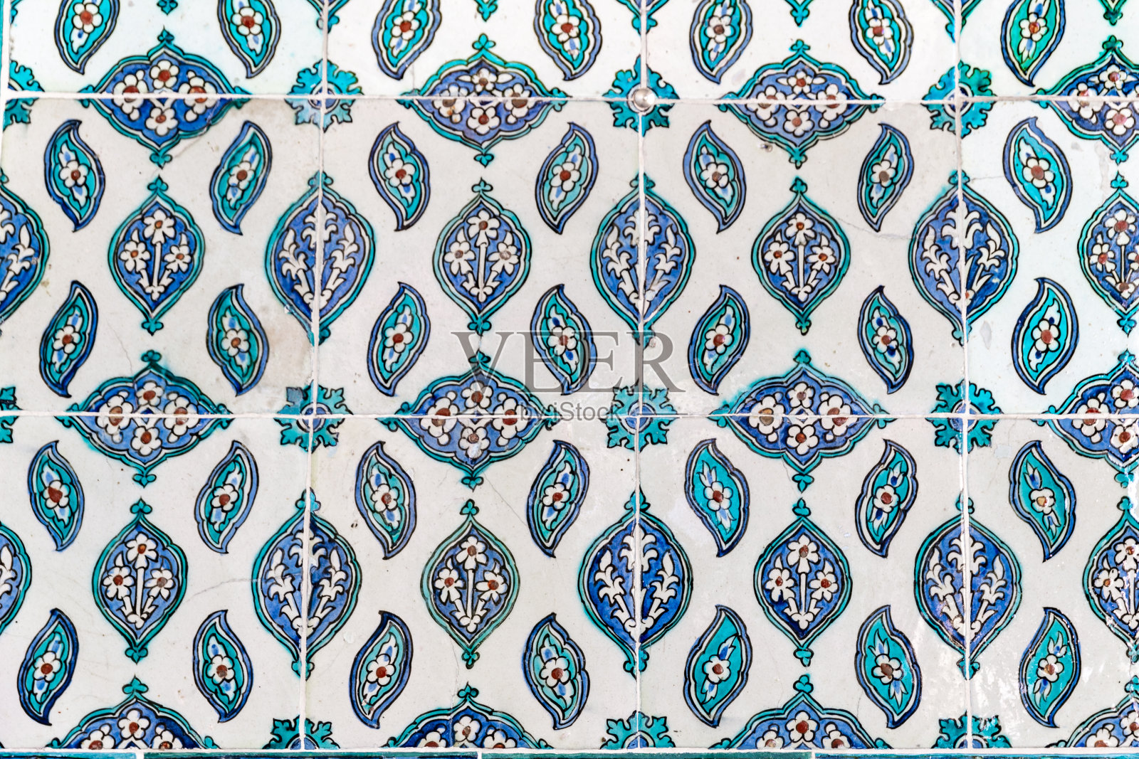 土耳其伊斯坦布尔市的土耳其蓝色瓷砖照片摄影图片