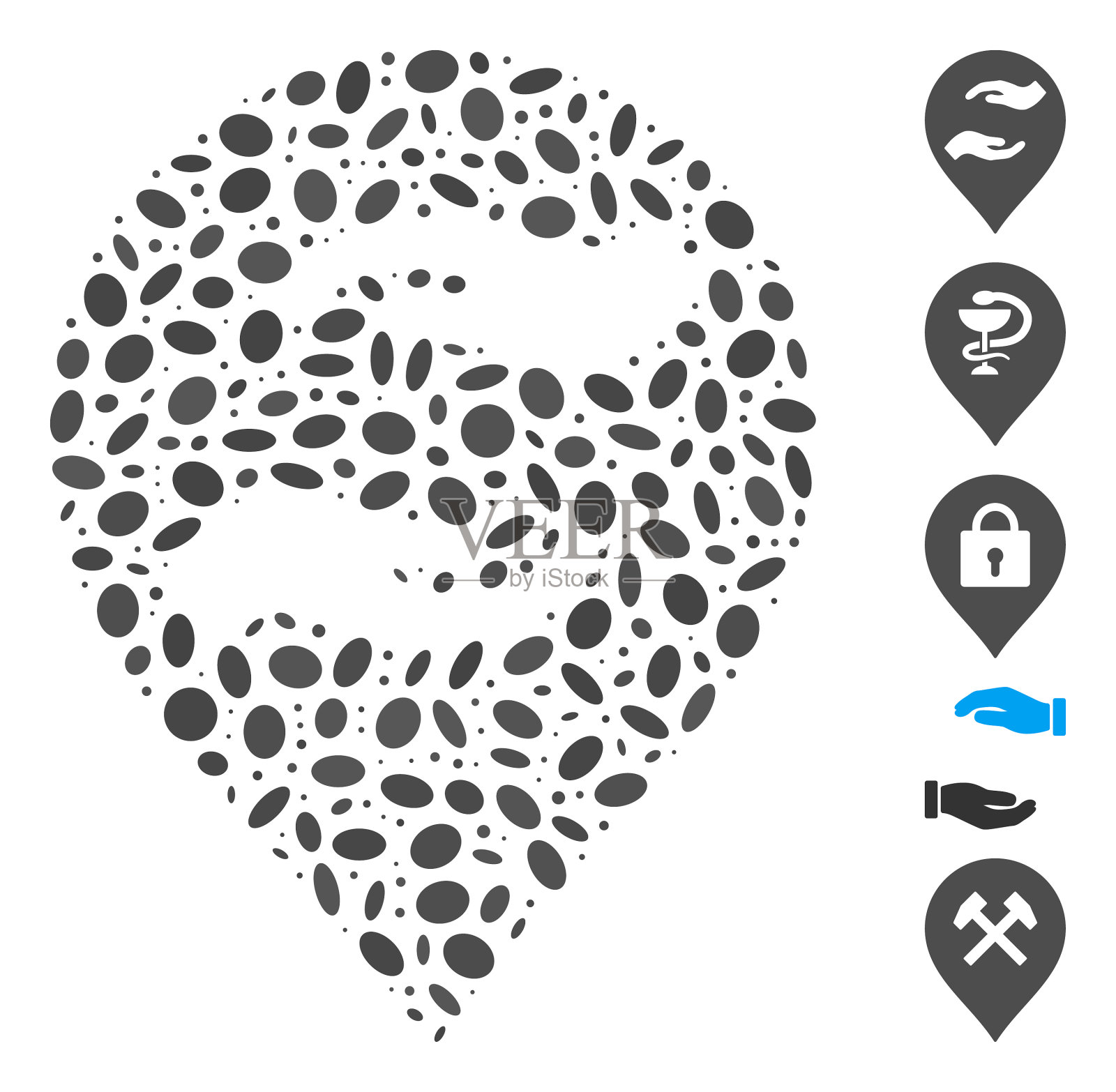 点马赛克护理手记号笔插画图片素材