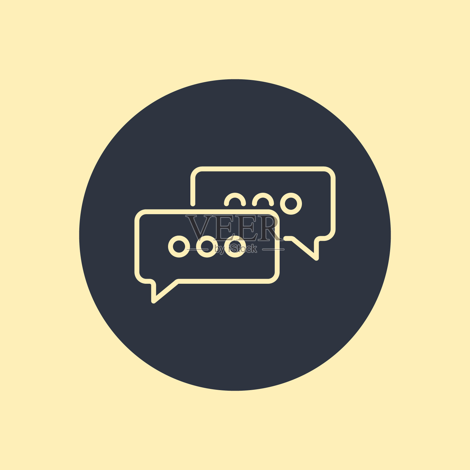 聊天图标。消息图标上的圆形背景插画图片素材