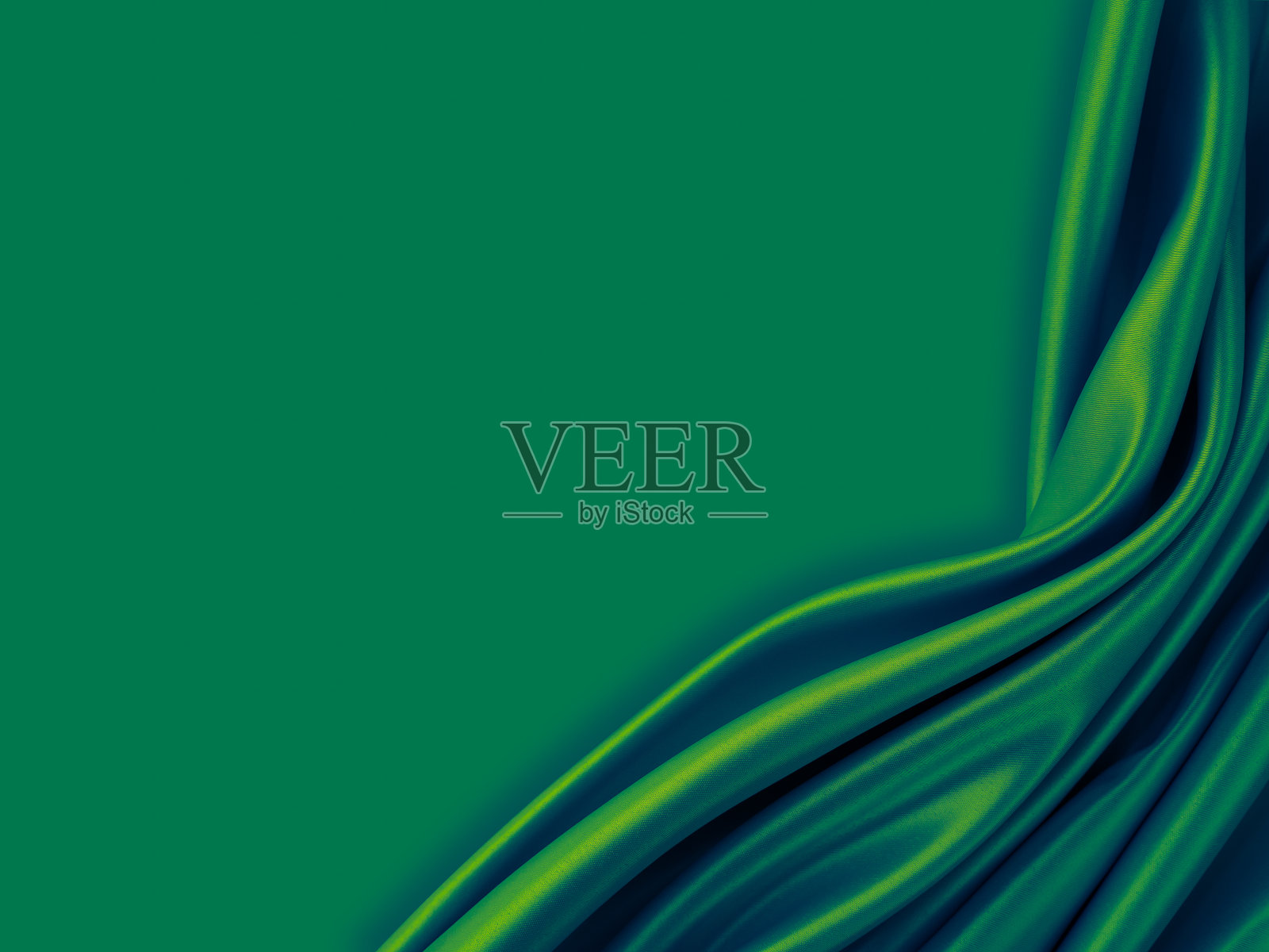 美丽典雅的翠绿色波浪缎丝照片摄影图片