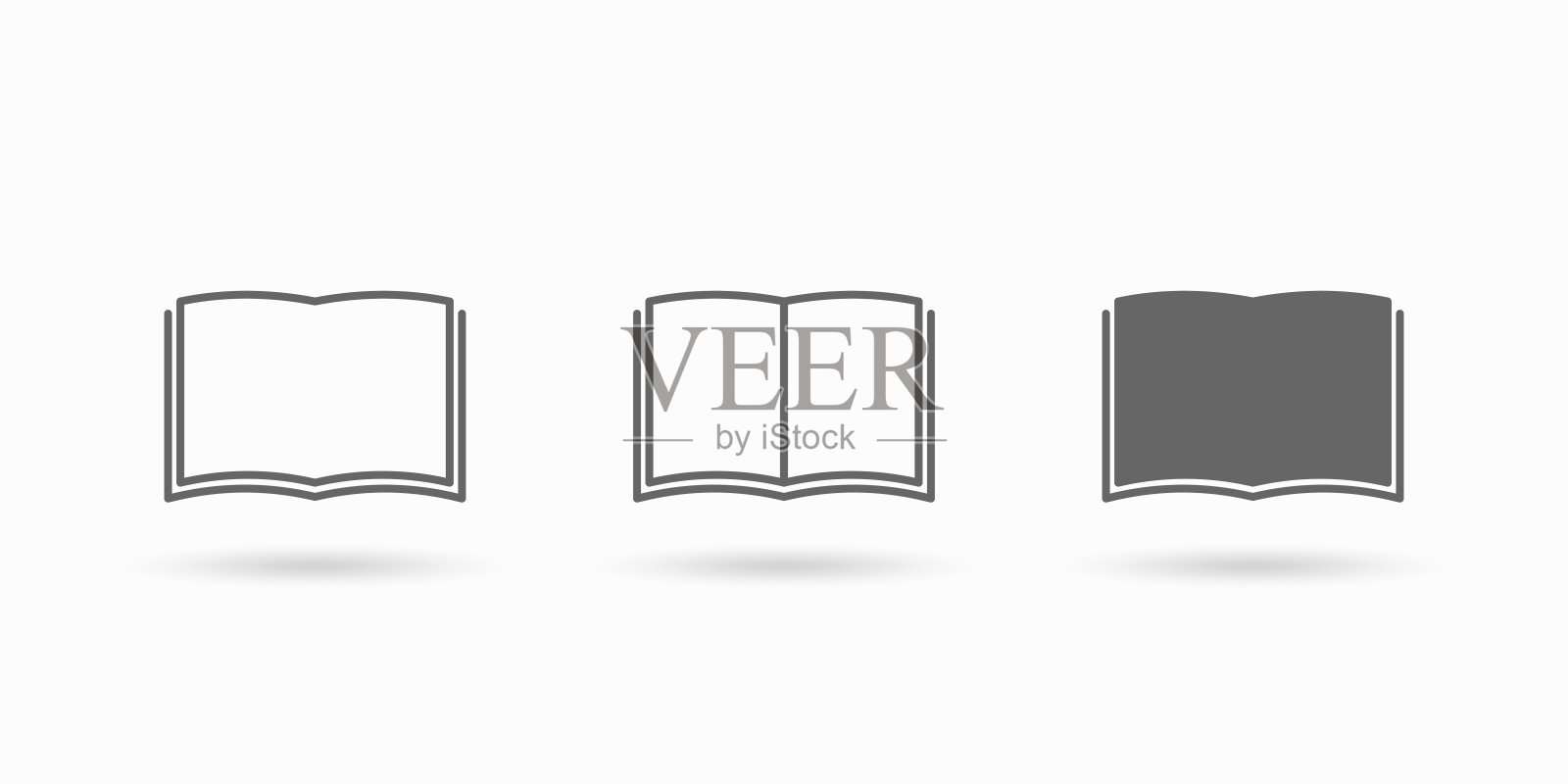 书的图标或标志在现代线条风格图标素材