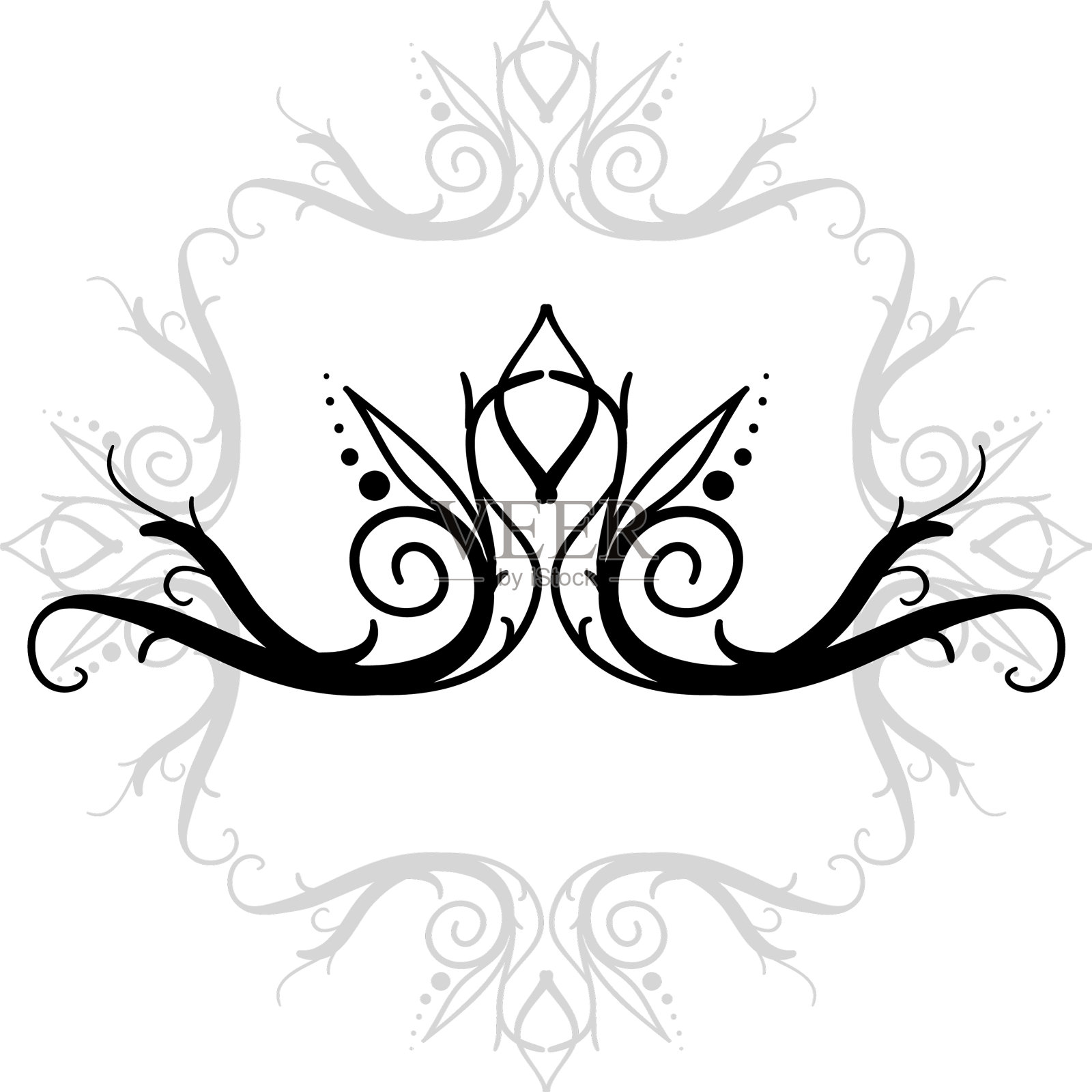 大马士革元素古典典雅的点缀插画图片素材