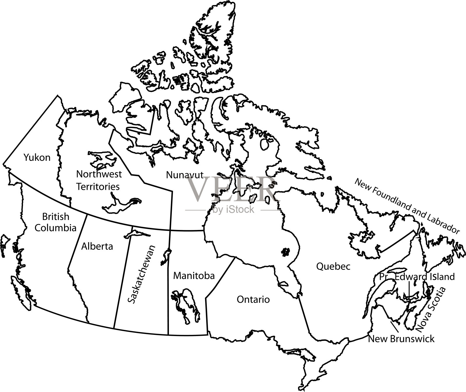 加拿大的地图插画图片素材