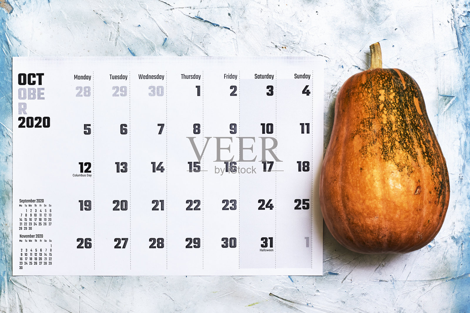 2020年10月木本南瓜月历照片摄影图片