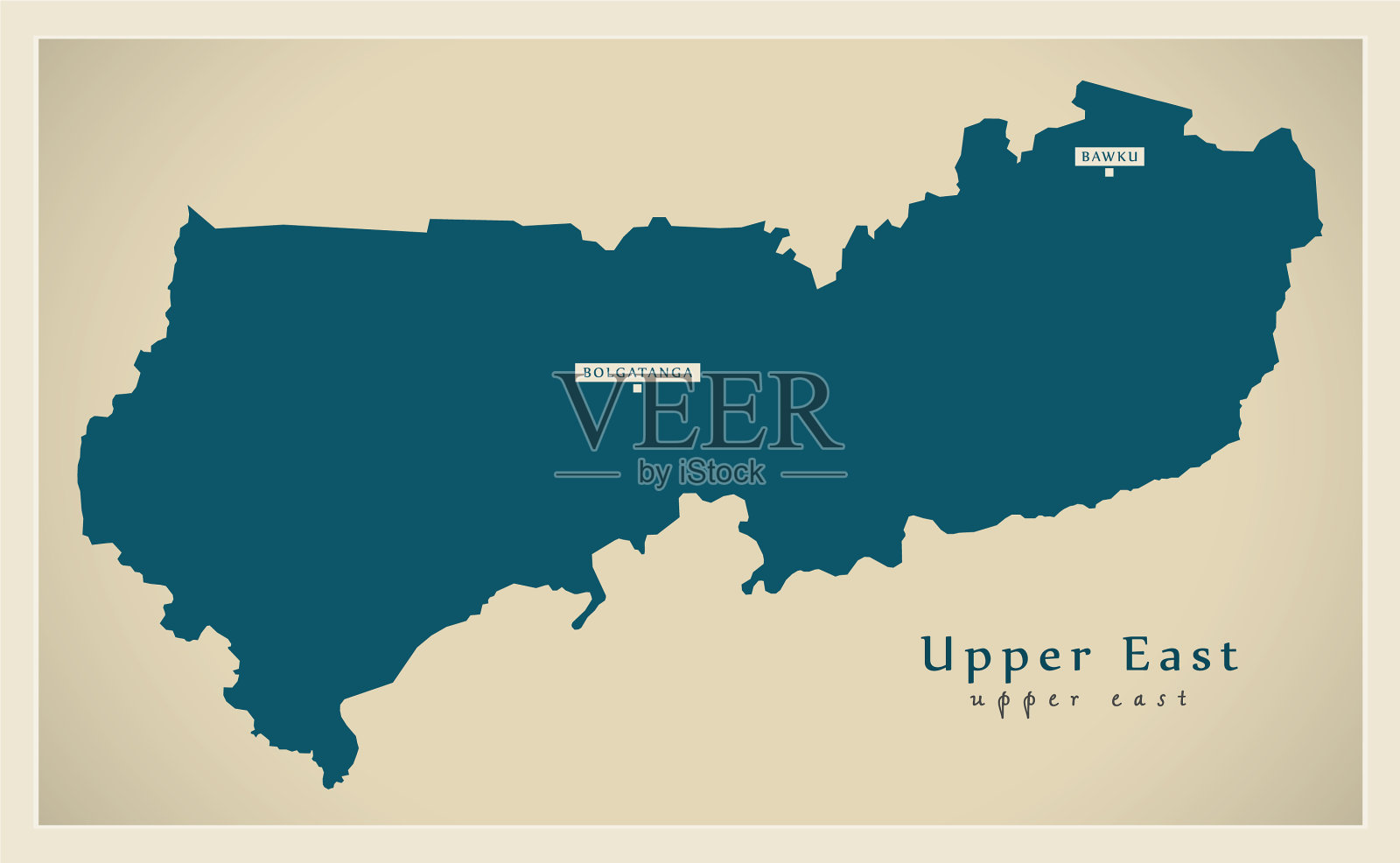 现代地图-上东区加纳地图插画图片素材