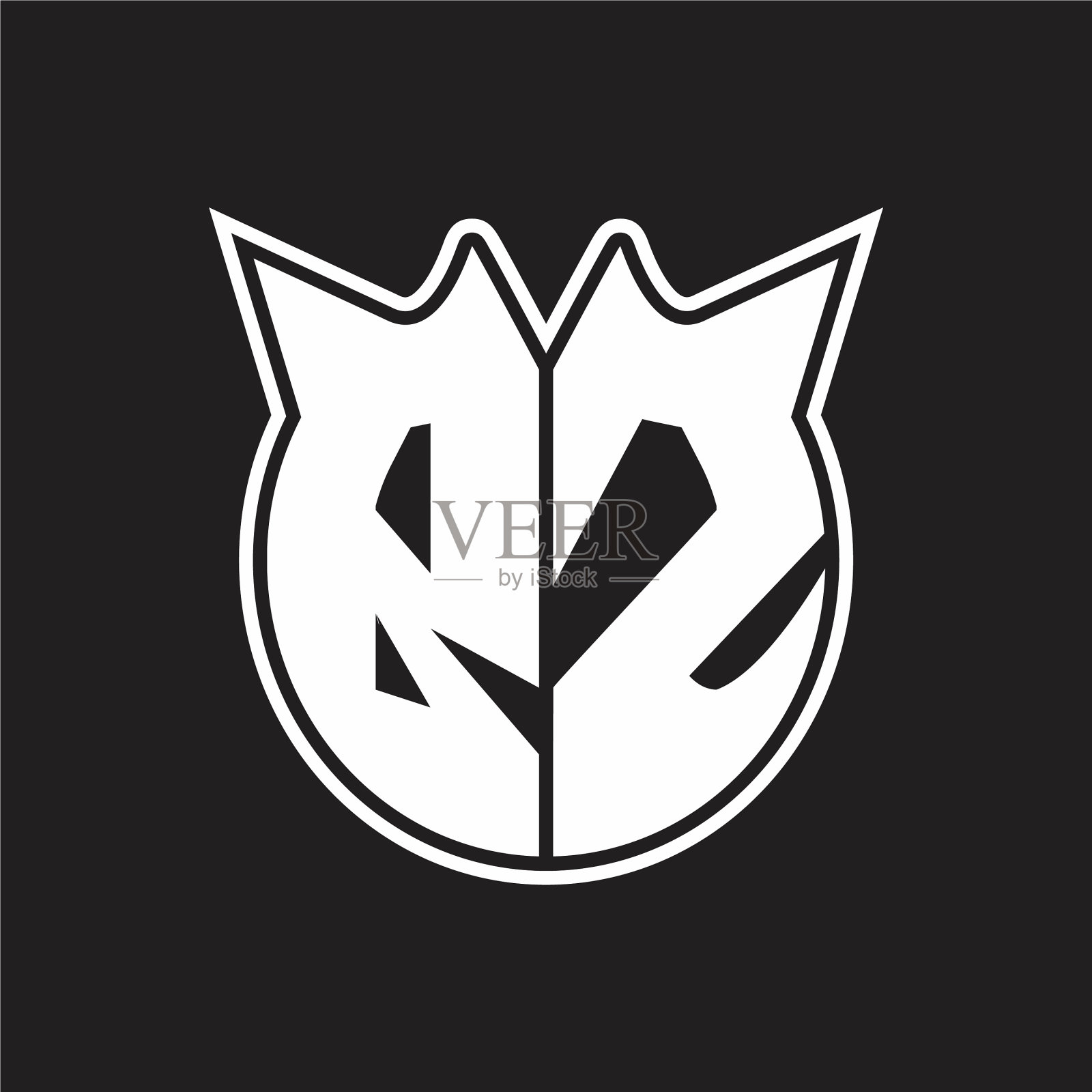 Bz标志以喇叭形状图案风格设计插画图片素材