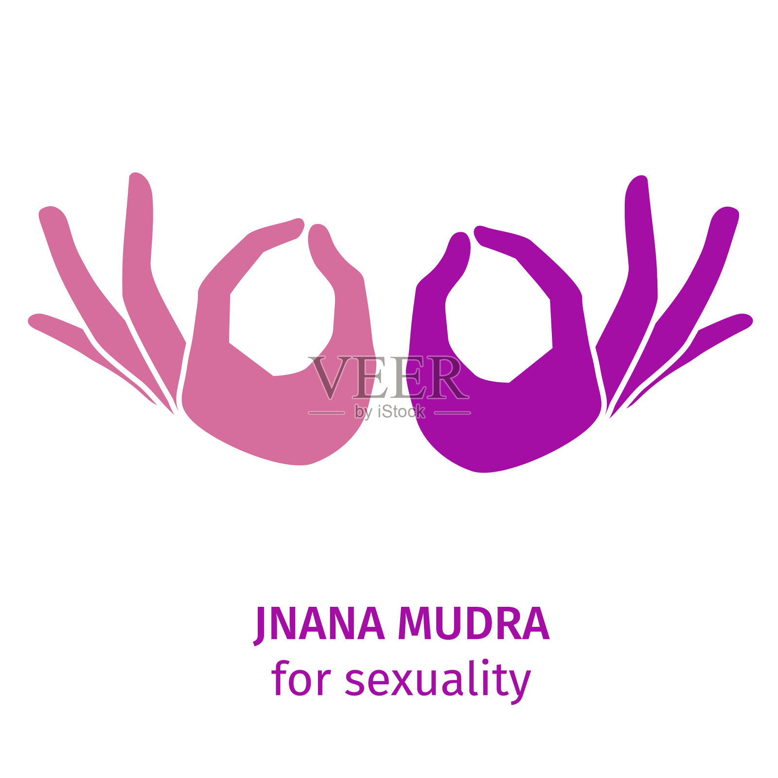 元素手在瑜伽jnana mudra插画图片素材