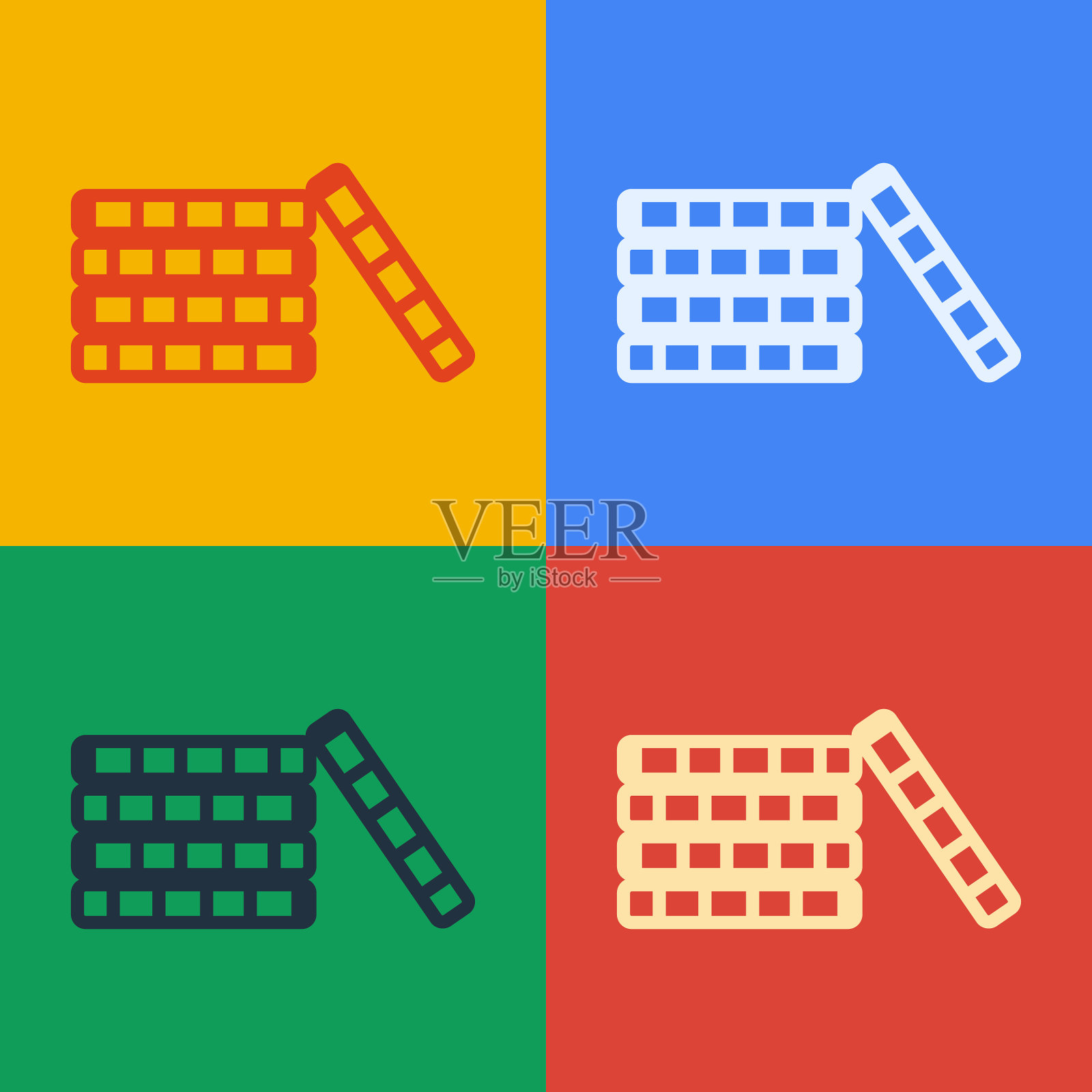 流行艺术线赌场芯片图标孤立的颜色图标素材