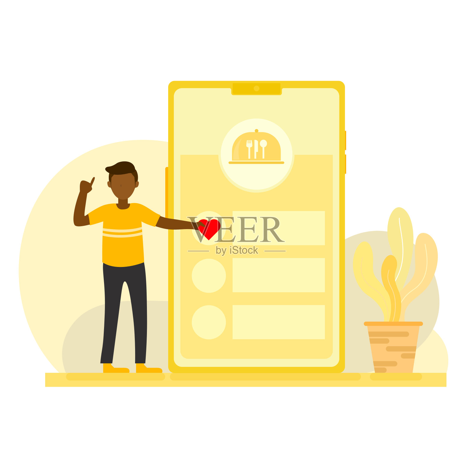 最爱的食物应用概念。插画图片素材