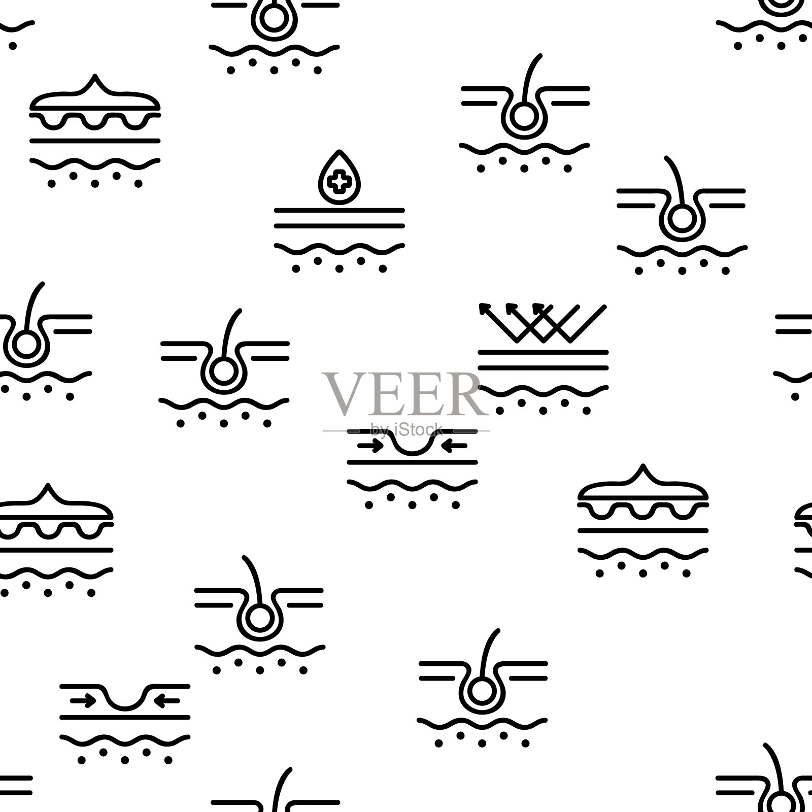 护肤矢量无缝模式插画图片素材