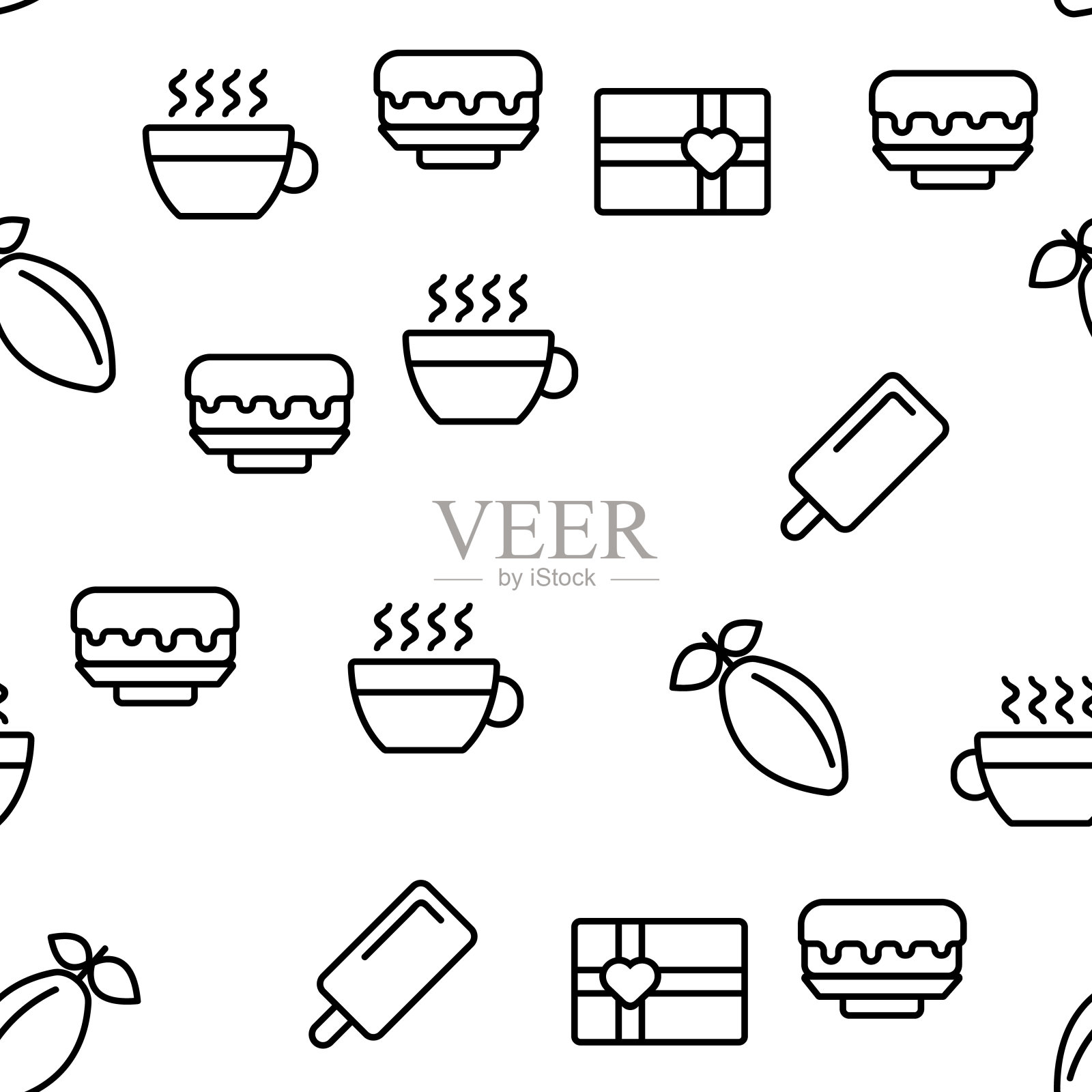 巧克力矢量无缝模式插画图片素材