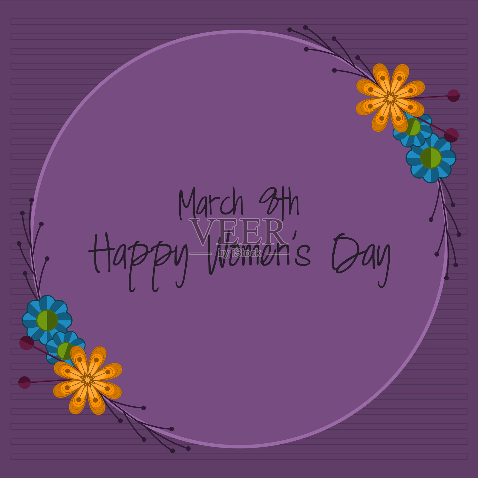 妇女节快乐卡片插画图片素材