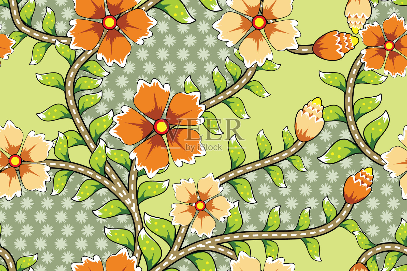 花型无缝图案插画图片素材