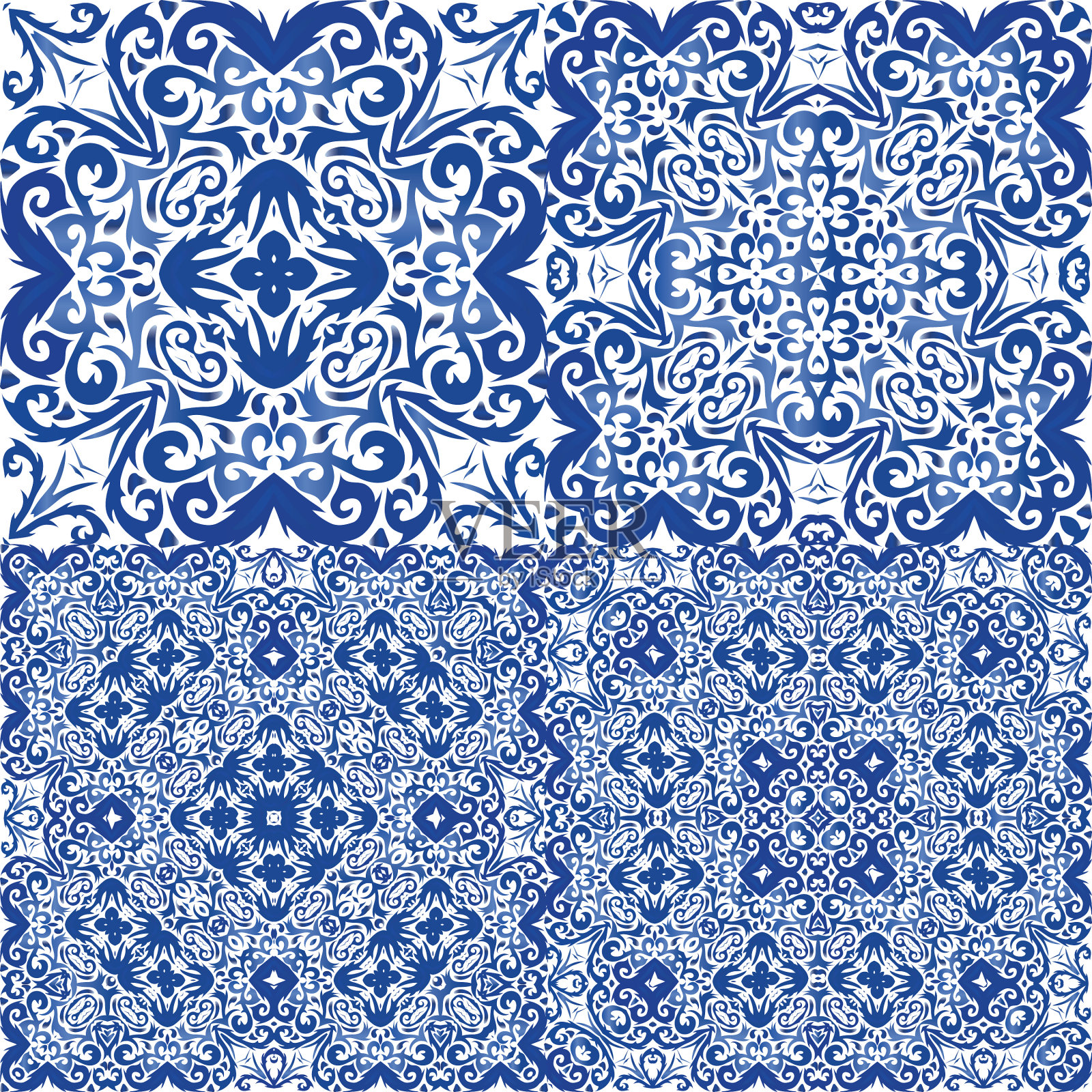 瓷砖中的民族动机插画图片素材