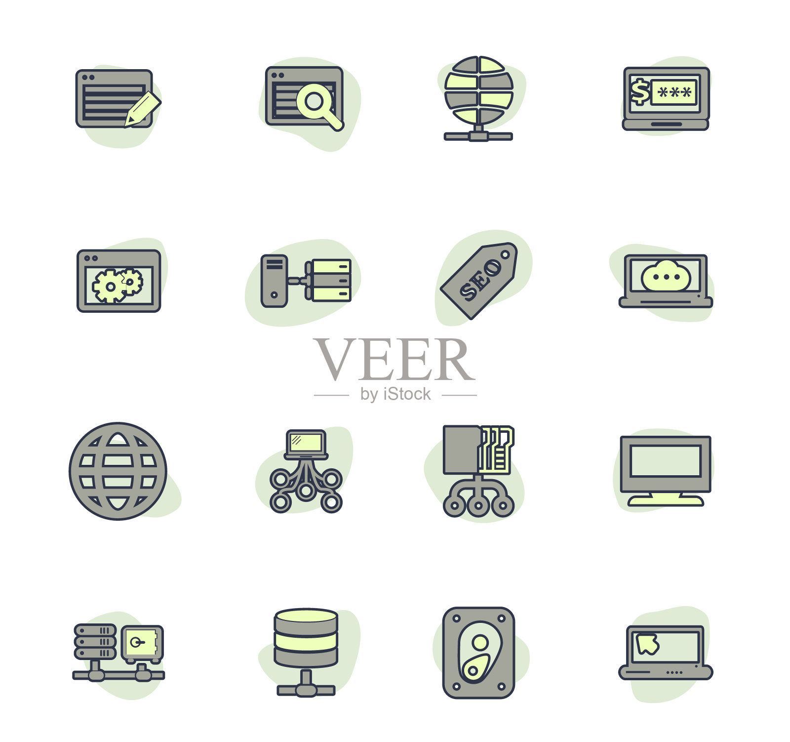 托管提供商图标集图标素材