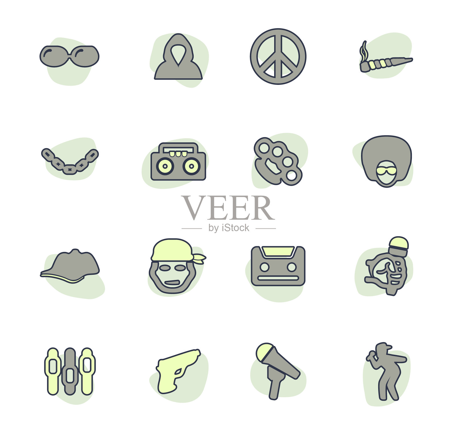 说唱嘻哈音乐偶像集图标素材