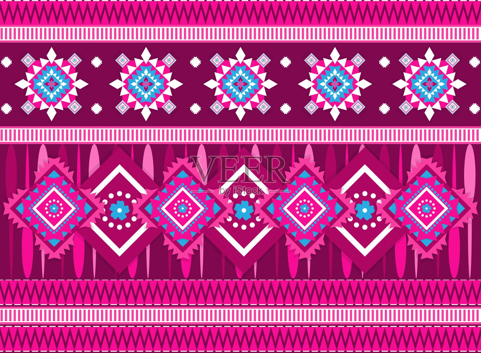 民族图案背景,几何图案设计背景和墙纸插画图片素材