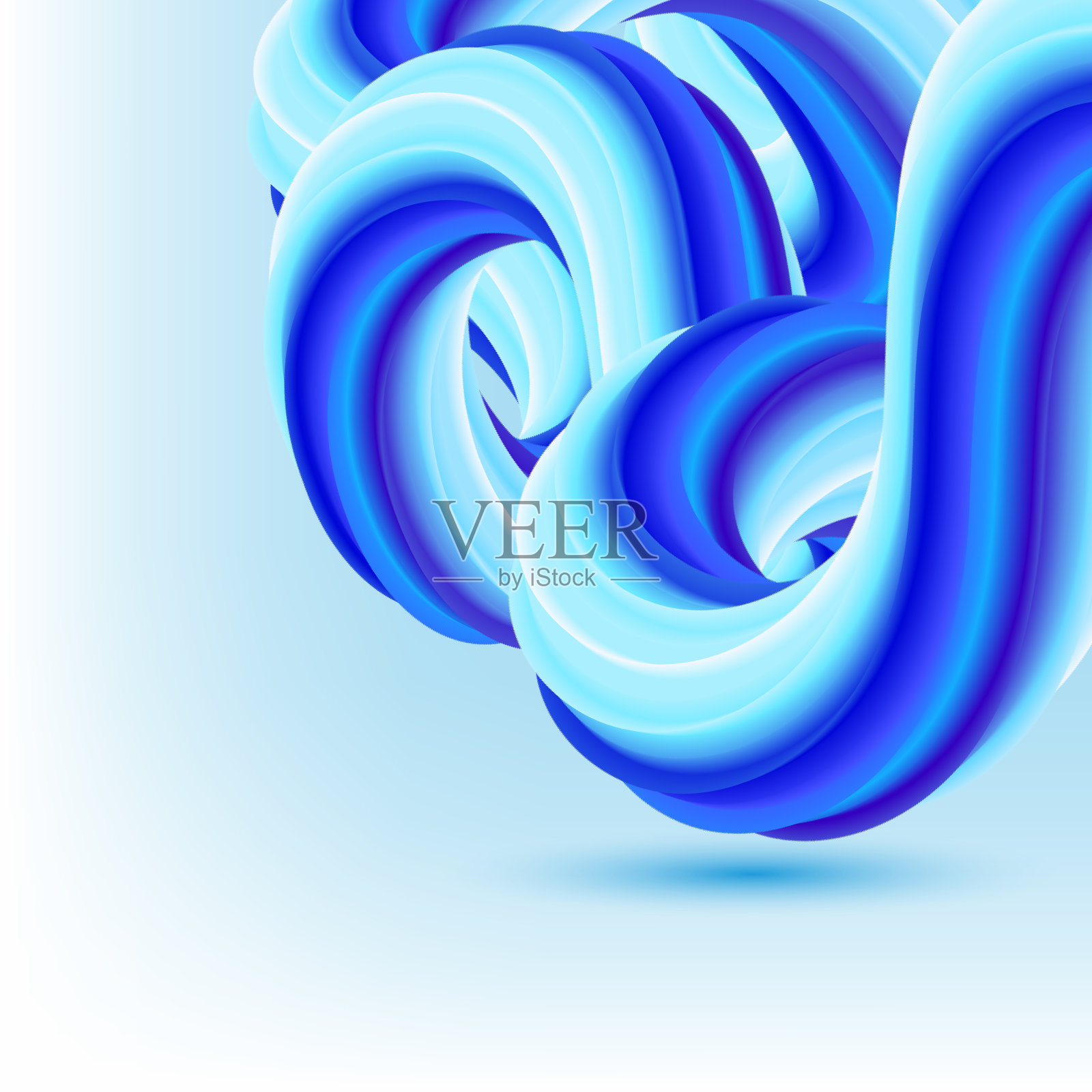 蓝流抽象造型海报设计。矢量图插画图片素材