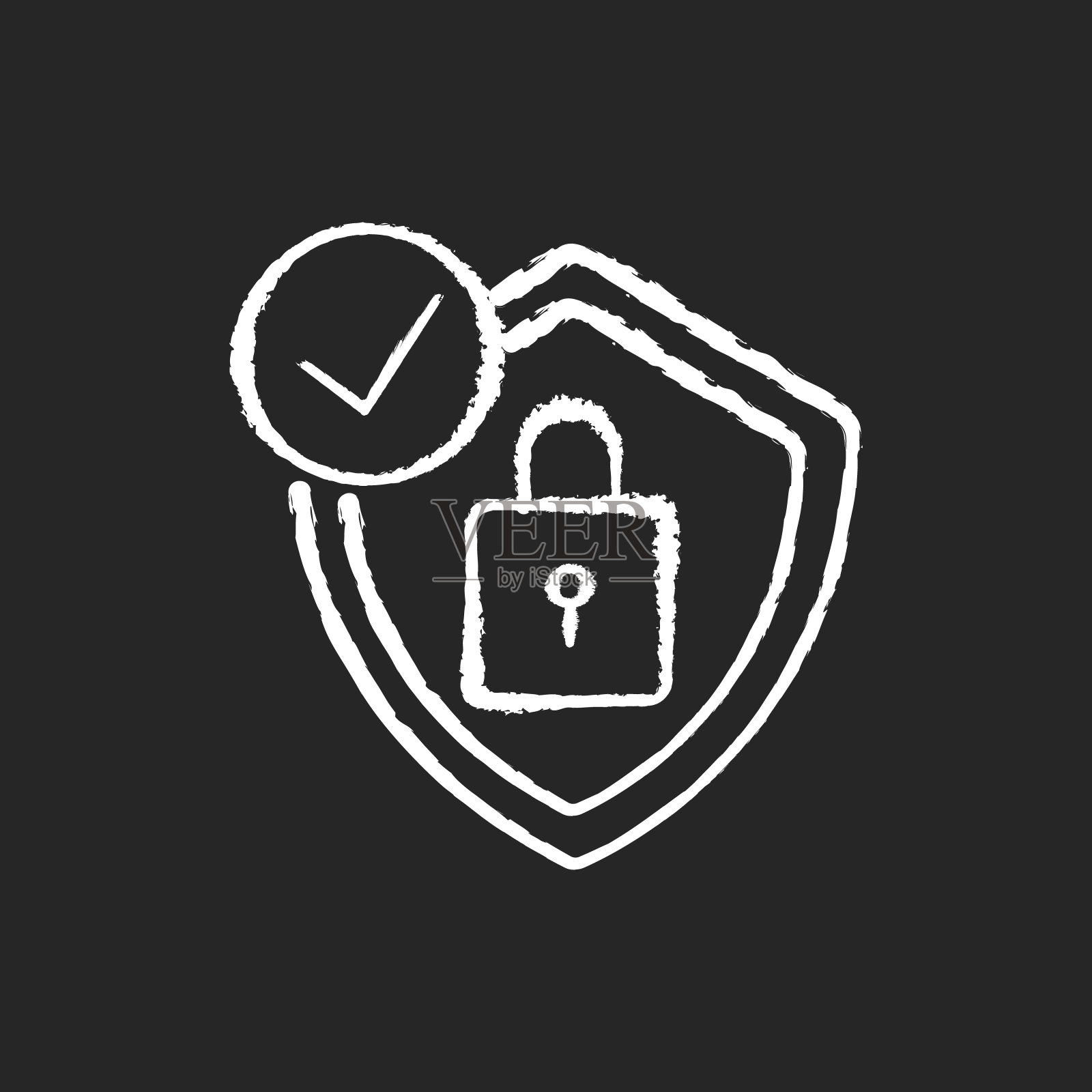 防病毒粉笔白色图标上的黑色背景插画图片素材