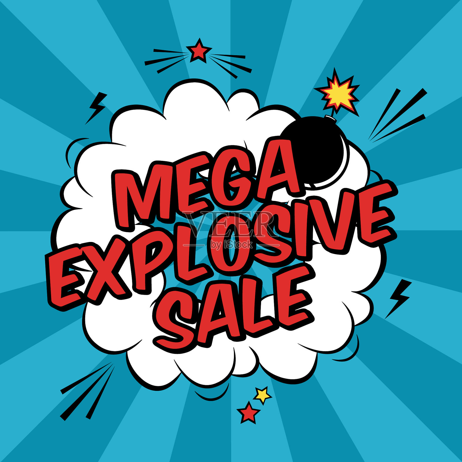 丰富多彩的波普艺术与百万爆炸性的销售设计元素图片