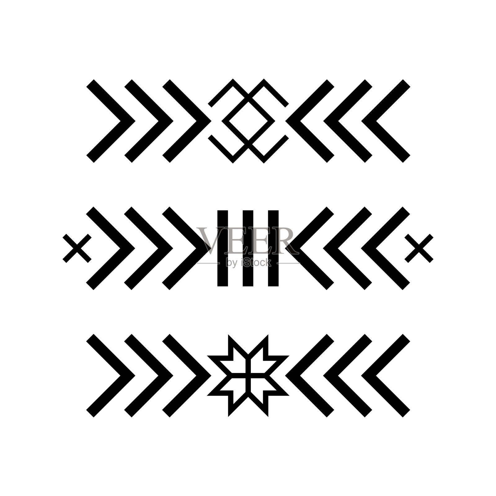 古老的波罗的海民间明星或花雪花的象征插画图片素材