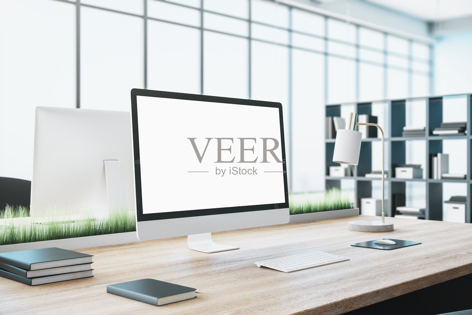 有了电脑的现代工作场所,照片摄影图片