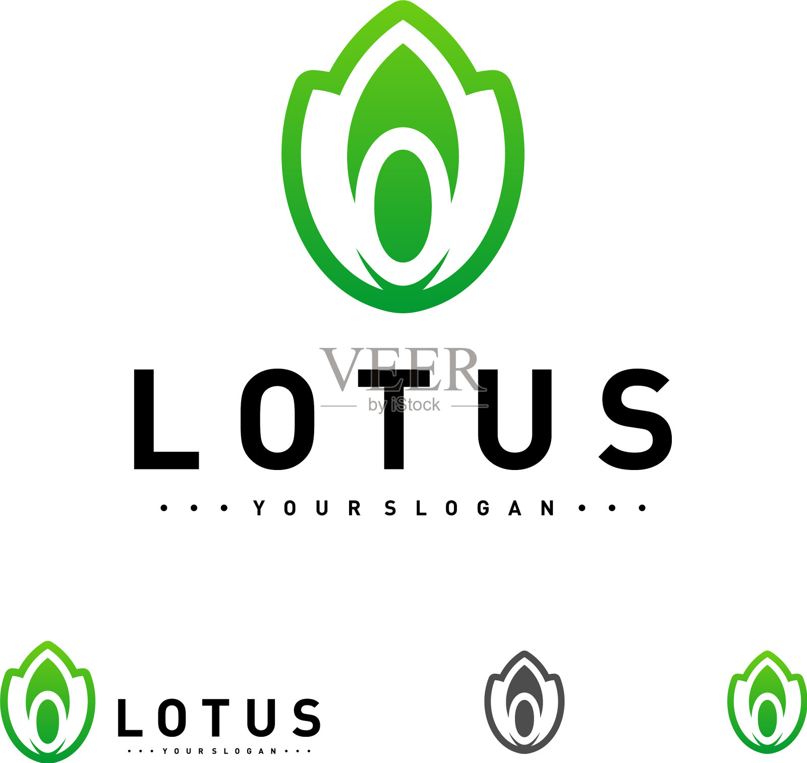 豪华莲花标识设计模板莲花花插画图片素材