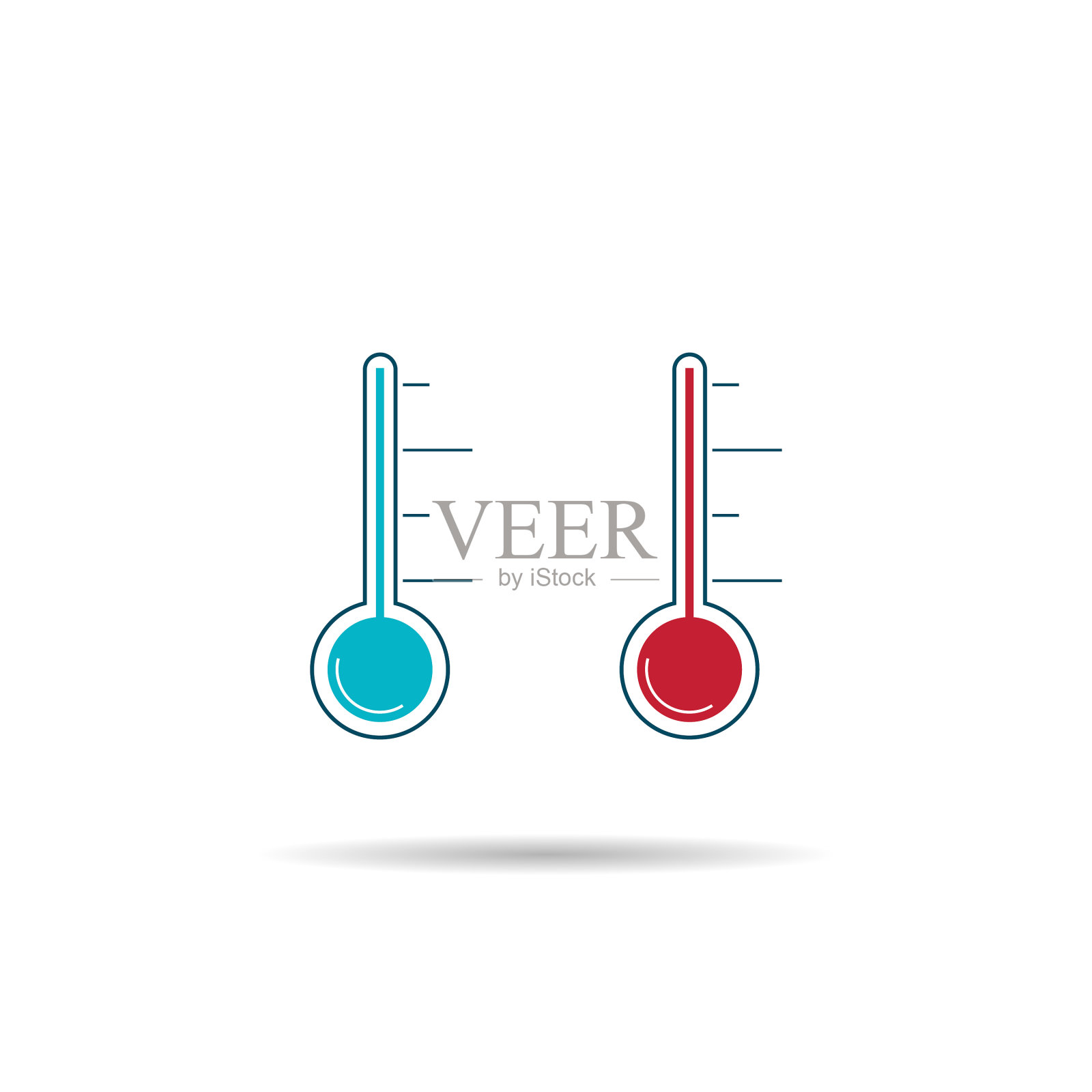 温度计图标平坦符号孤立在白色上插画图片素材